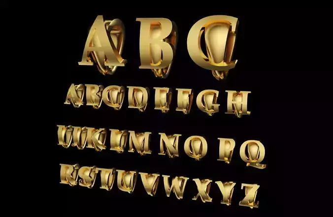 A to Z alphabet letter initial bail loop set  