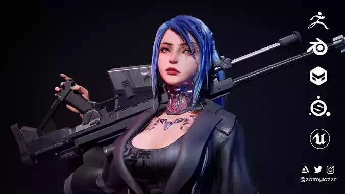 Evelynn V4 - Scifi Cyberpunk Character