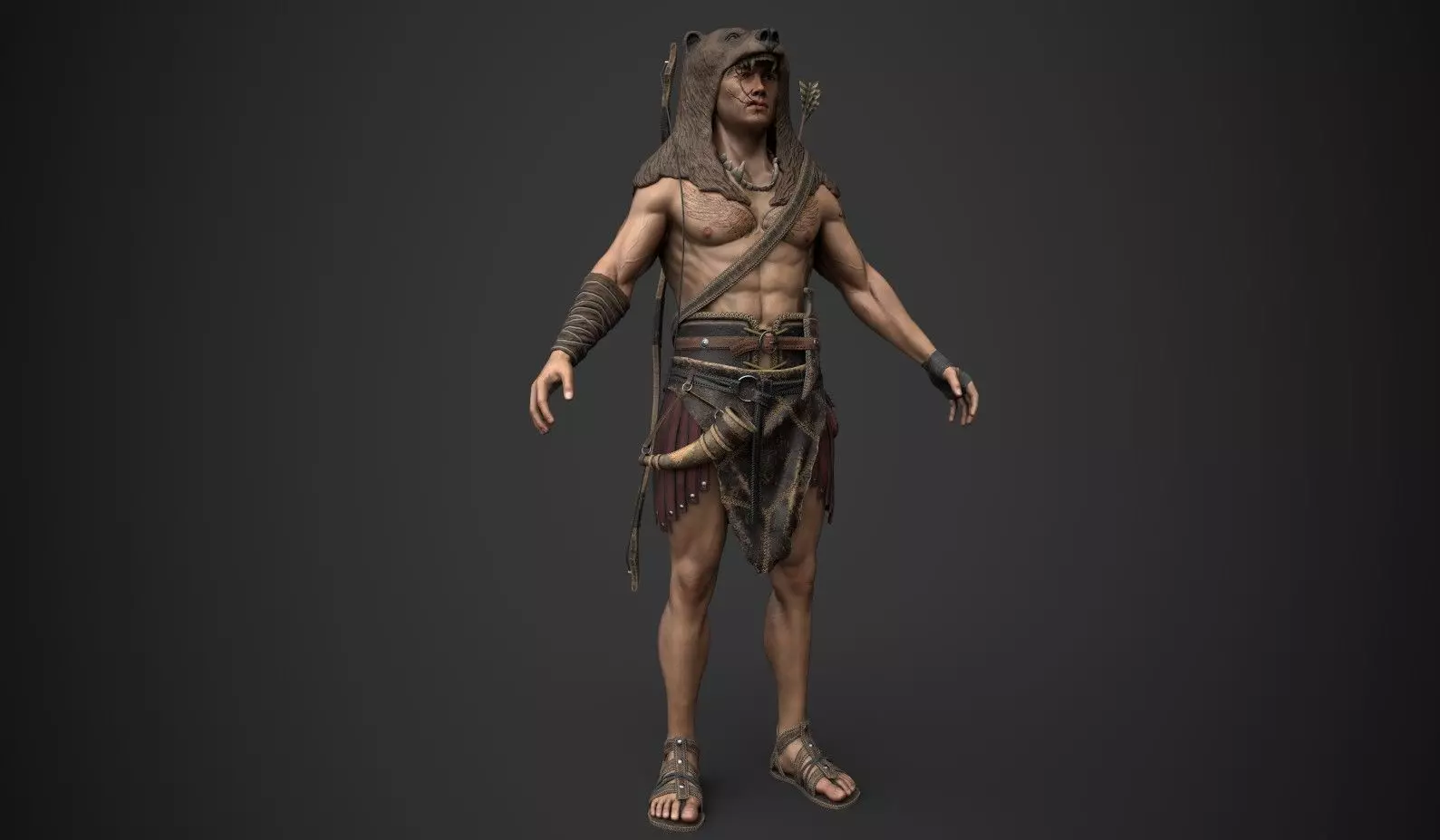 Hunter Low-poly 3D model_0