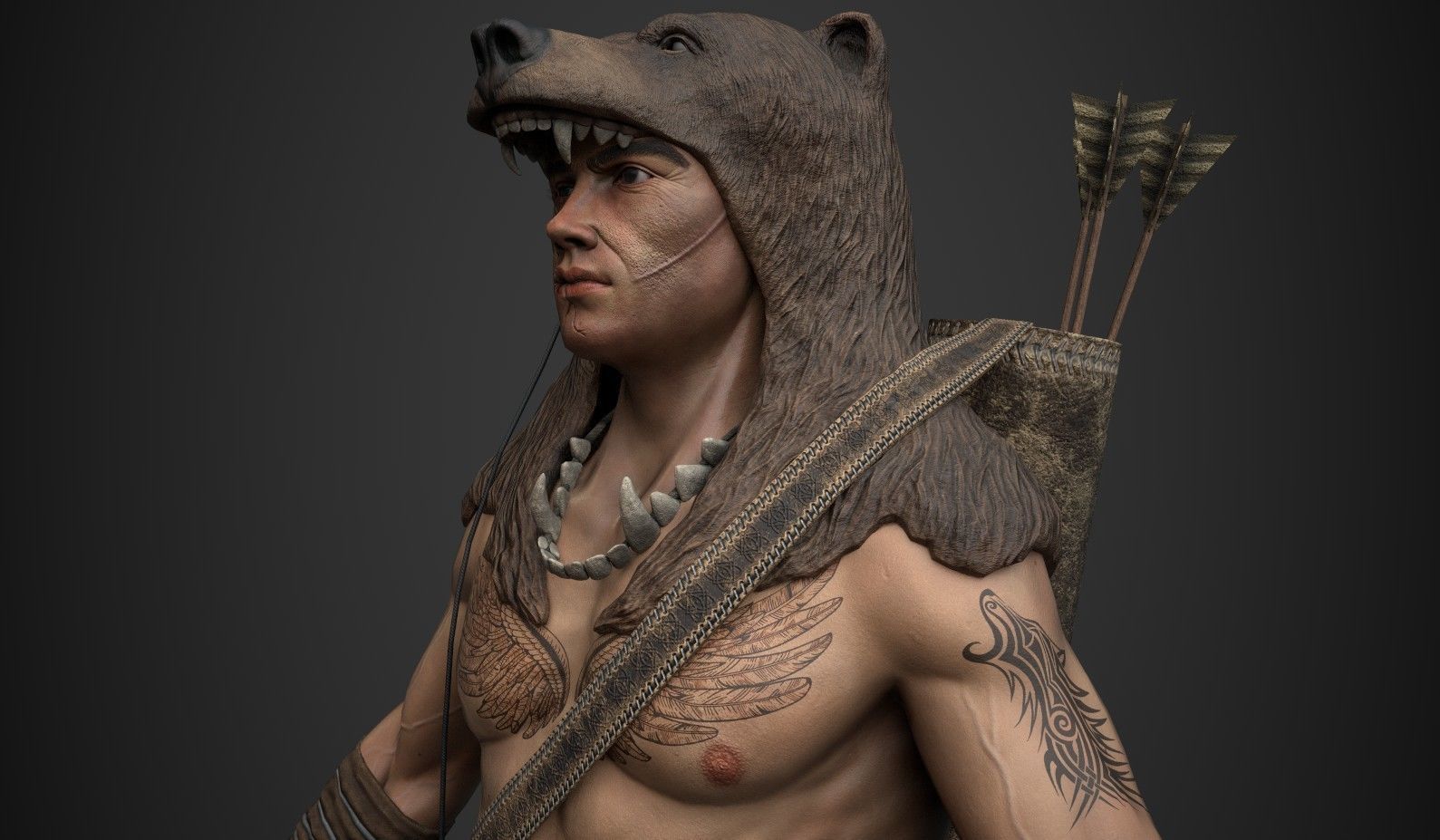 Hunter Low-poly 3D model_3