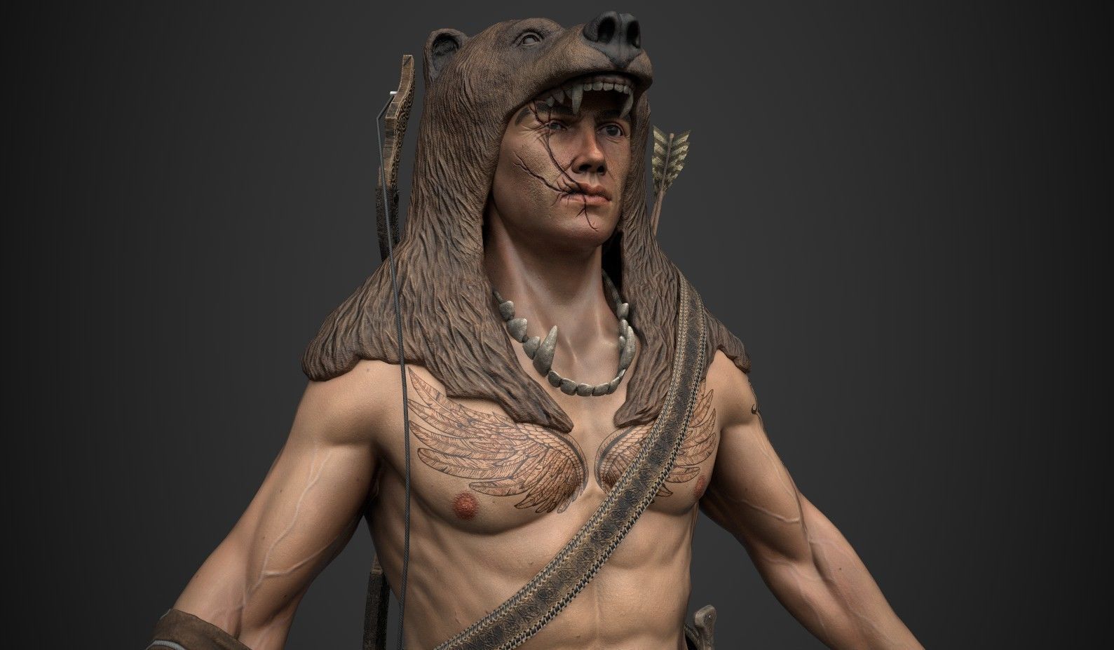 Hunter Low-poly 3D model_2