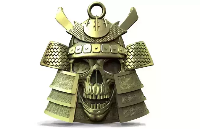 Samurai skull pendant 3D print model