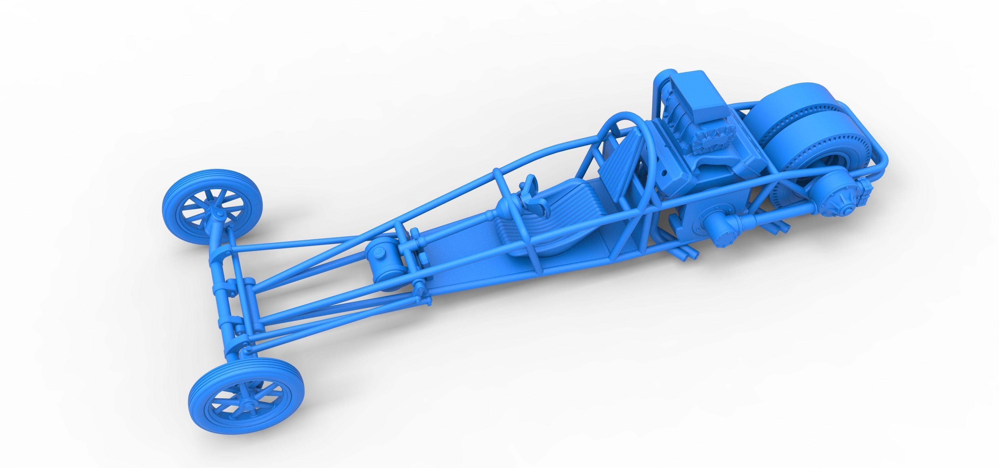 Rear engine old school dragster V2 Scale 1 to 25 3D print model_29