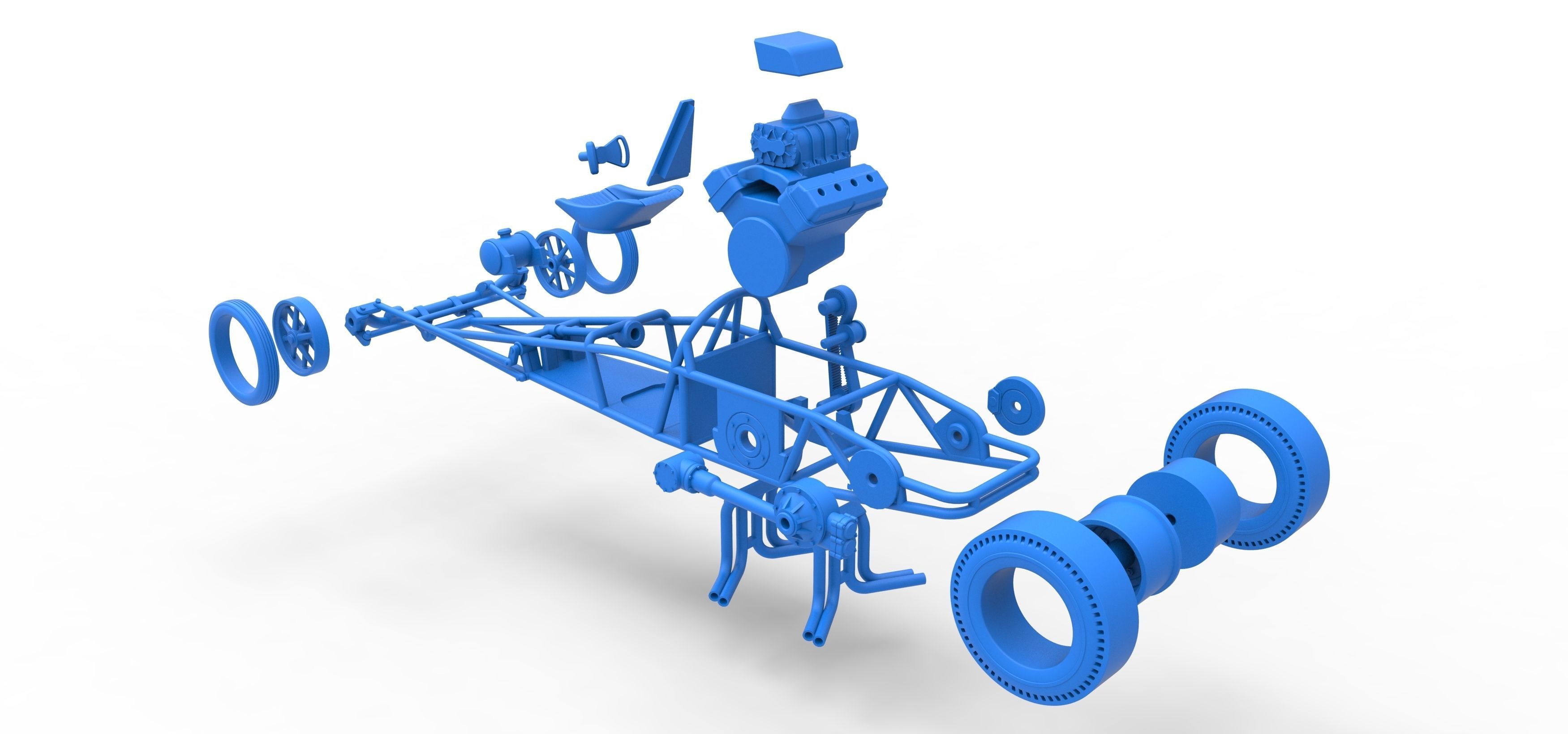 Rear engine old school dragster V2 Scale 1 to 25 3D print model_57