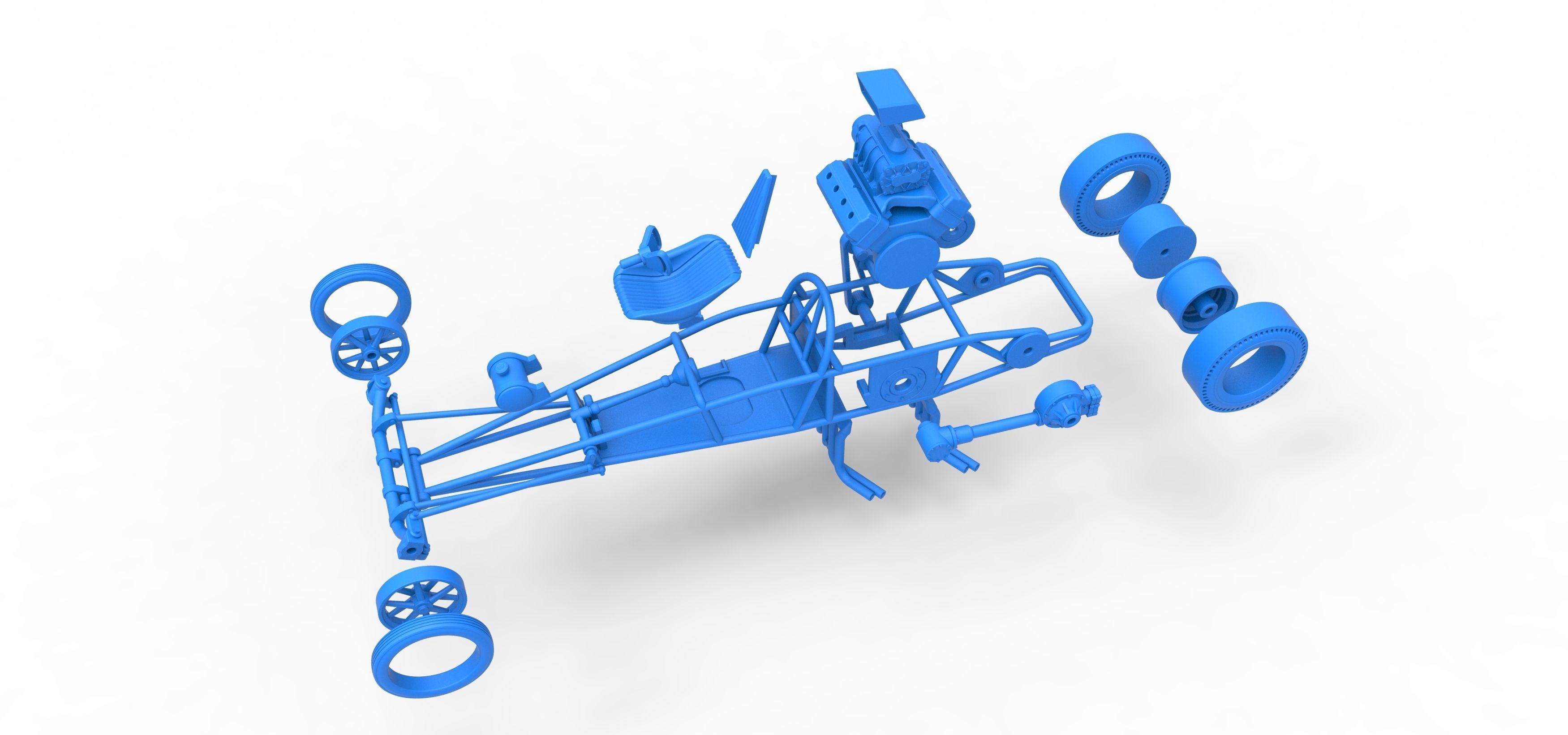 Rear engine old school dragster V2 Scale 1 to 25 3D print model_52