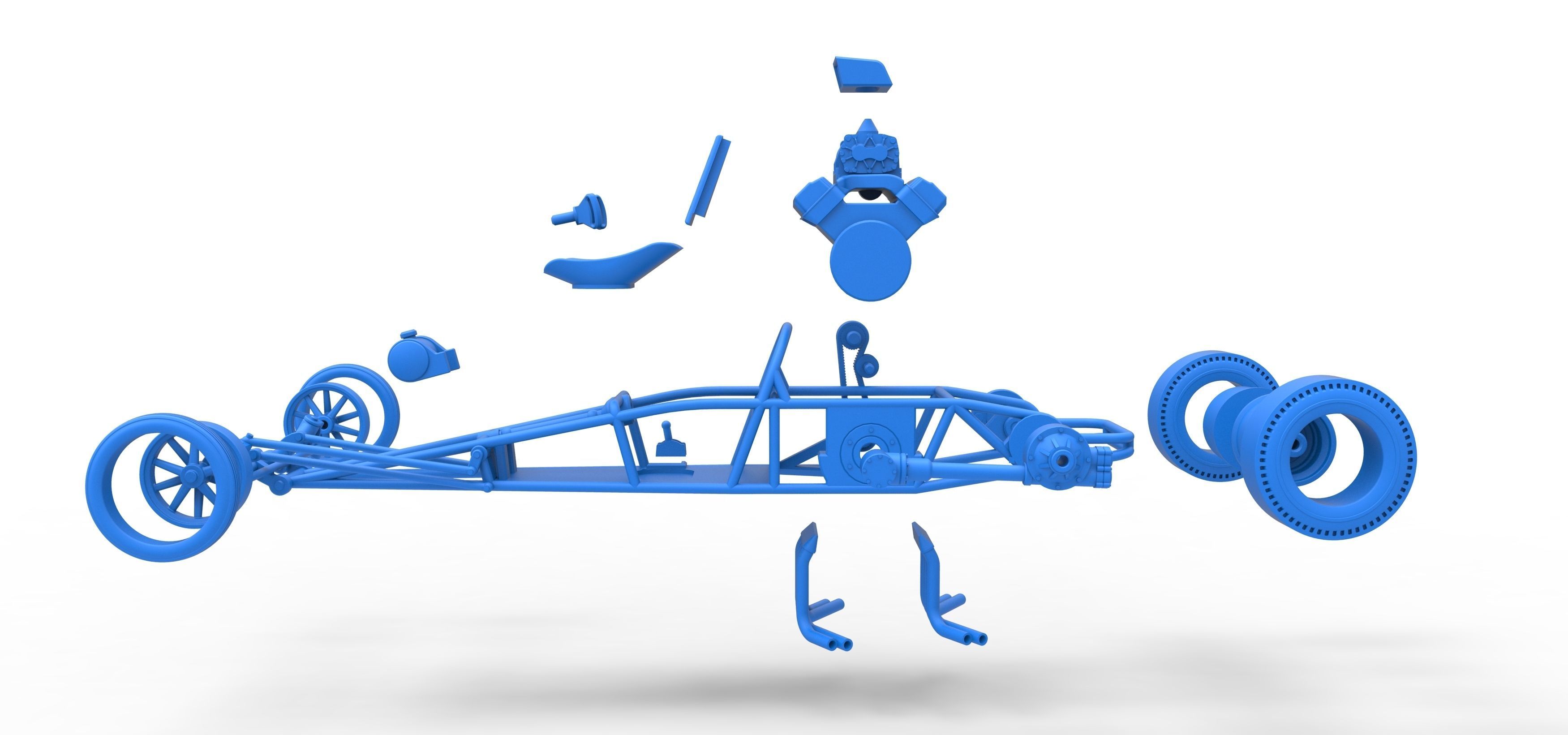 Rear engine old school dragster V2 Scale 1 to 25 3D print model_55