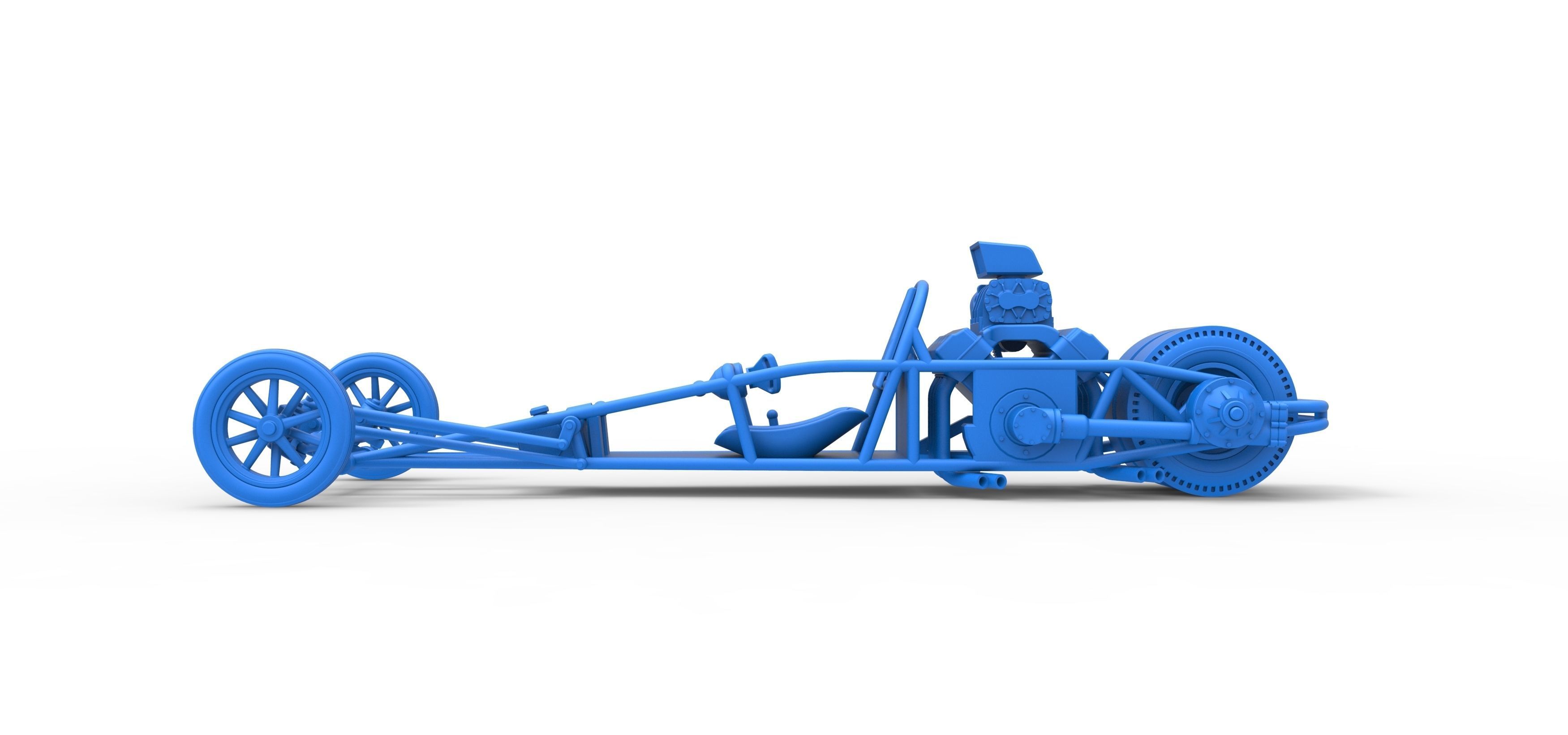 Rear engine old school dragster V2 Scale 1 to 25 3D print model_34