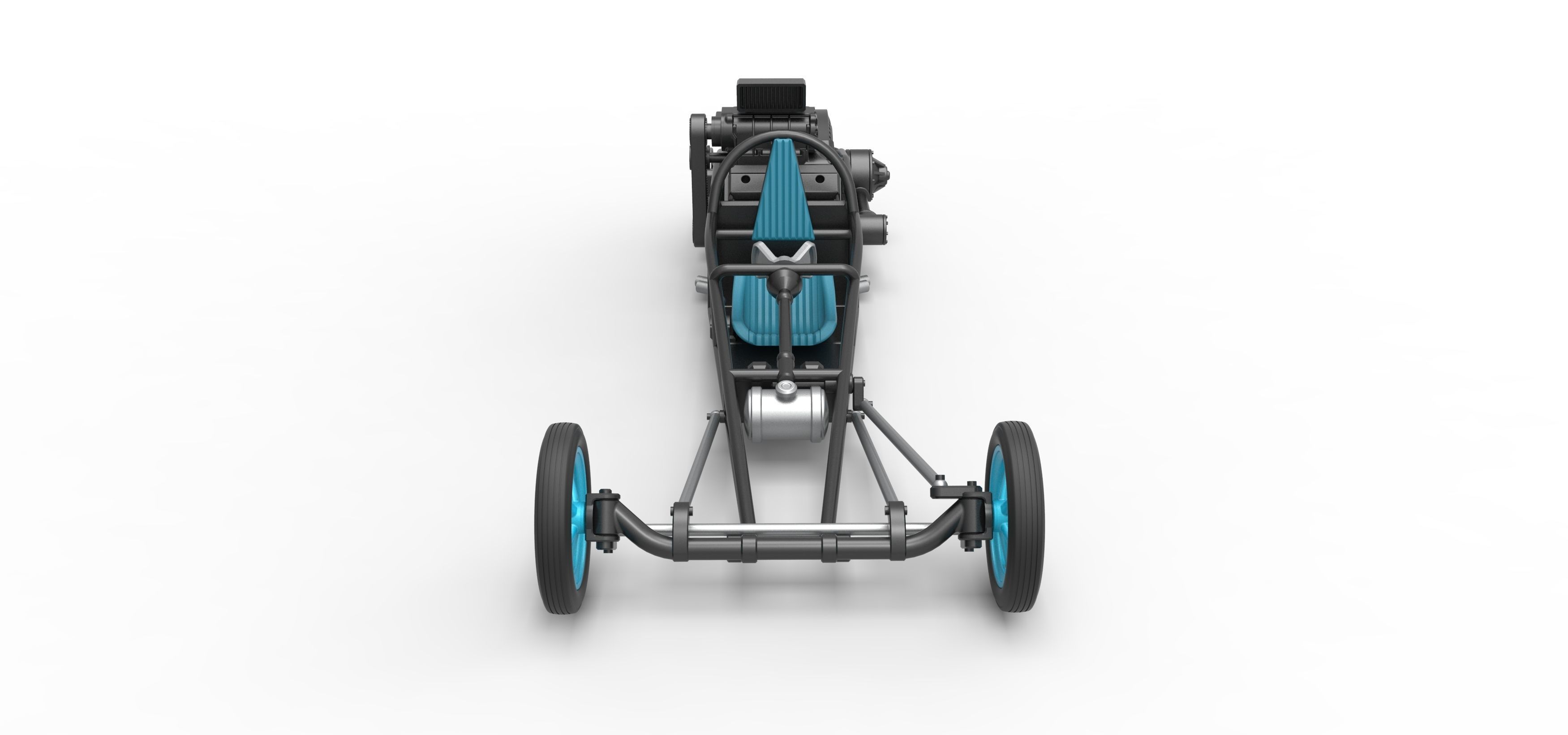 Rear engine old school dragster V2 Scale 1 to 25 3D print model_8