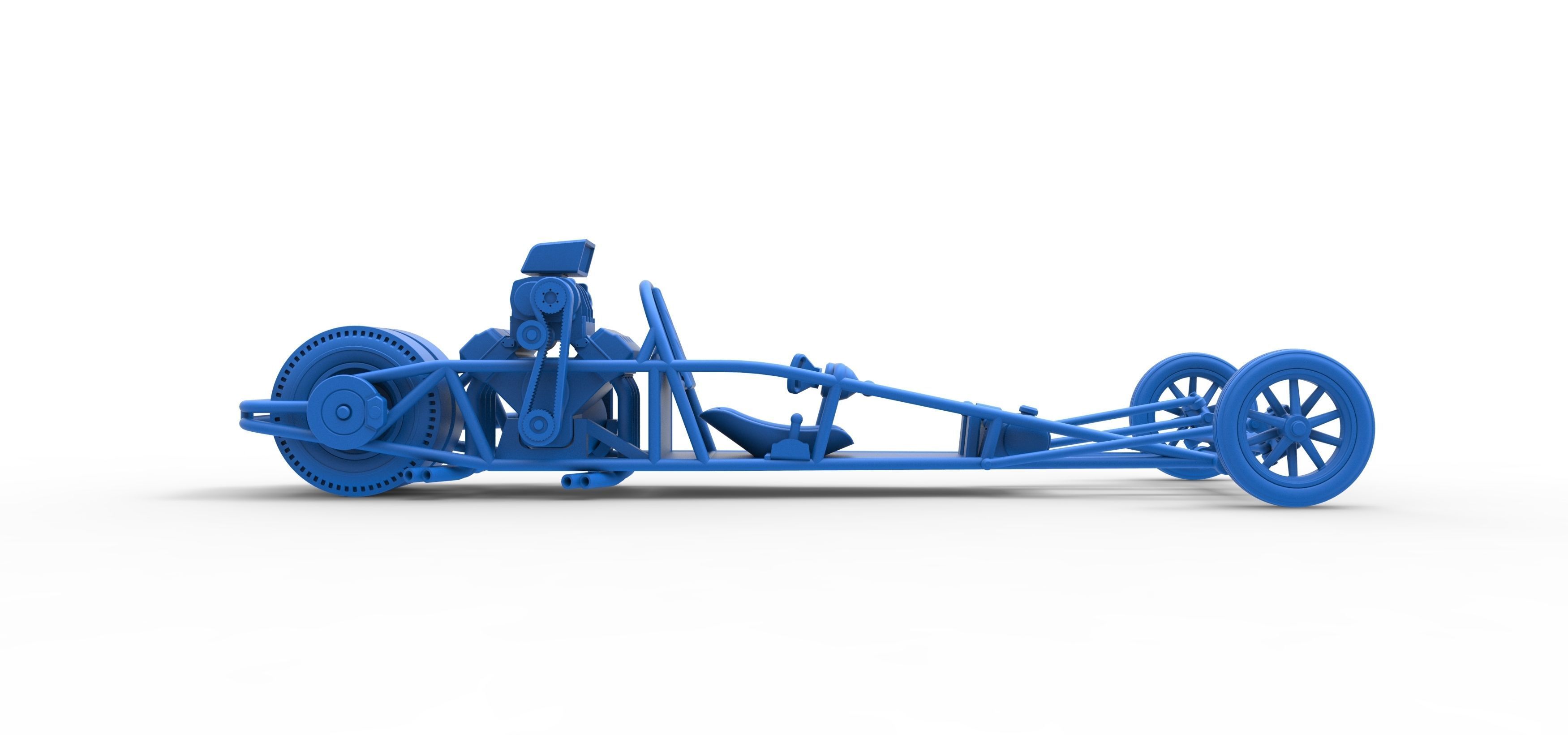 Rear engine old school dragster V2 Scale 1 to 25 3D print model_45