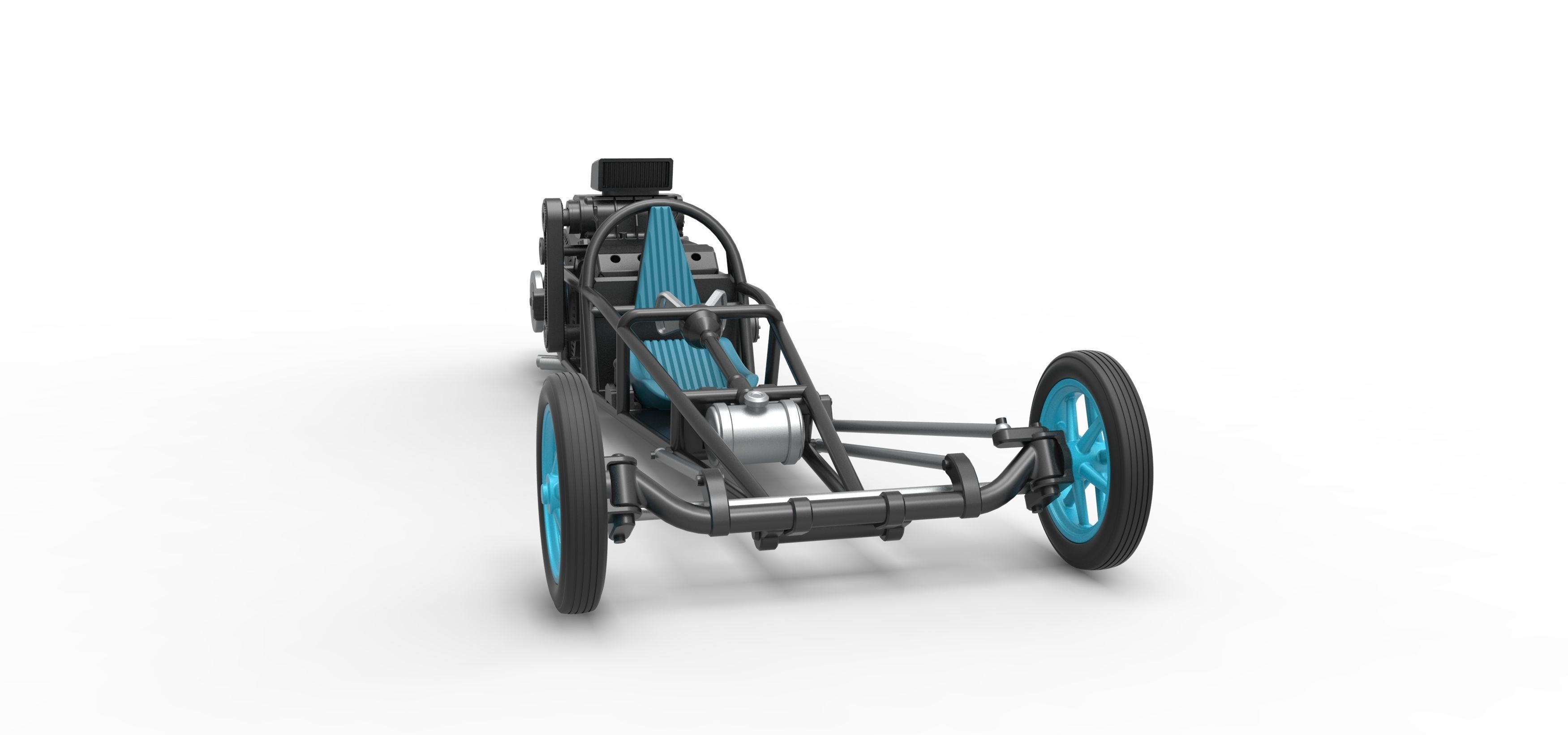 Rear engine old school dragster V2 Scale 1 to 25 3D print model_24