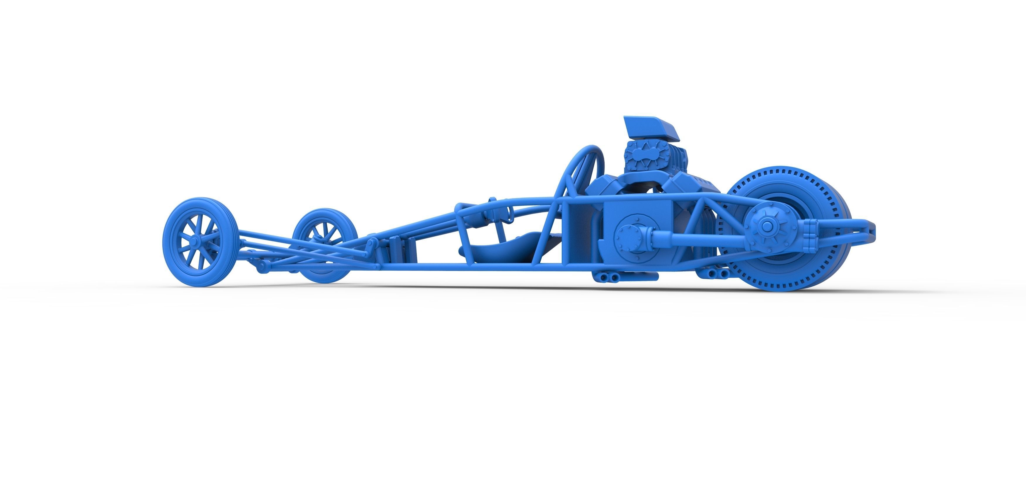 Rear engine old school dragster V2 Scale 1 to 25 3D print model_38
