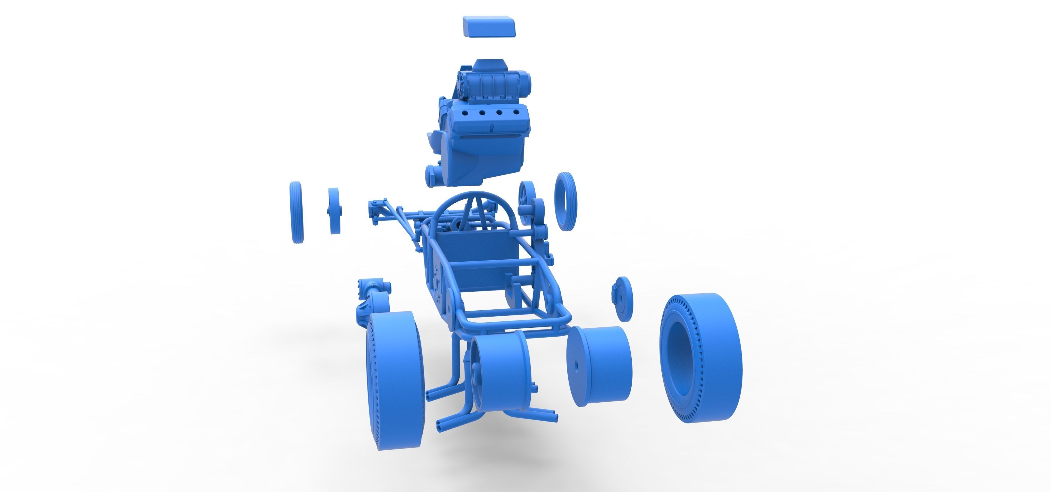 Rear engine old school dragster V2 Scale 1 to 25 3D print model_58