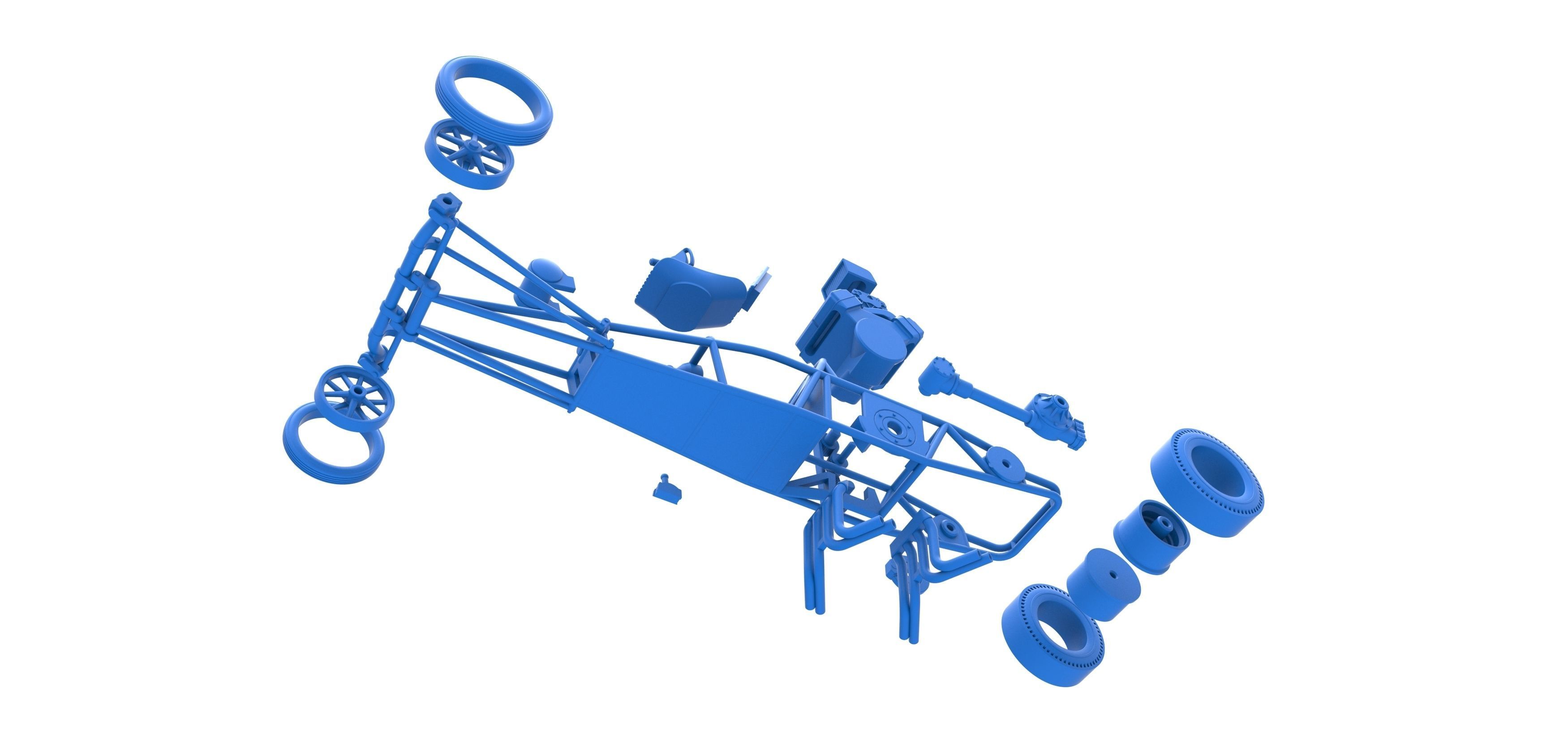 Rear engine old school dragster V2 Scale 1 to 25 3D print model_53