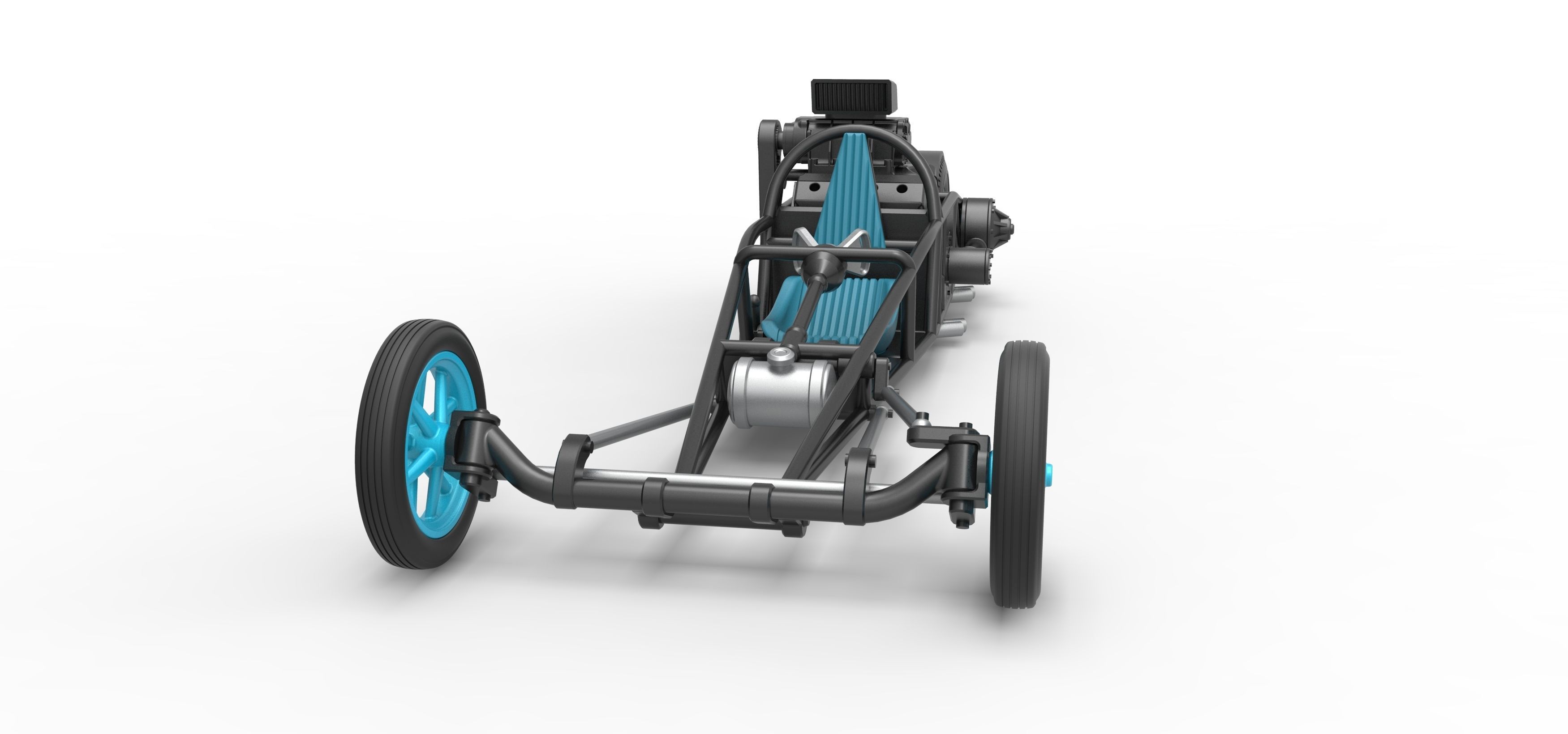 Rear engine old school dragster V2 Scale 1 to 25 3D print model_5