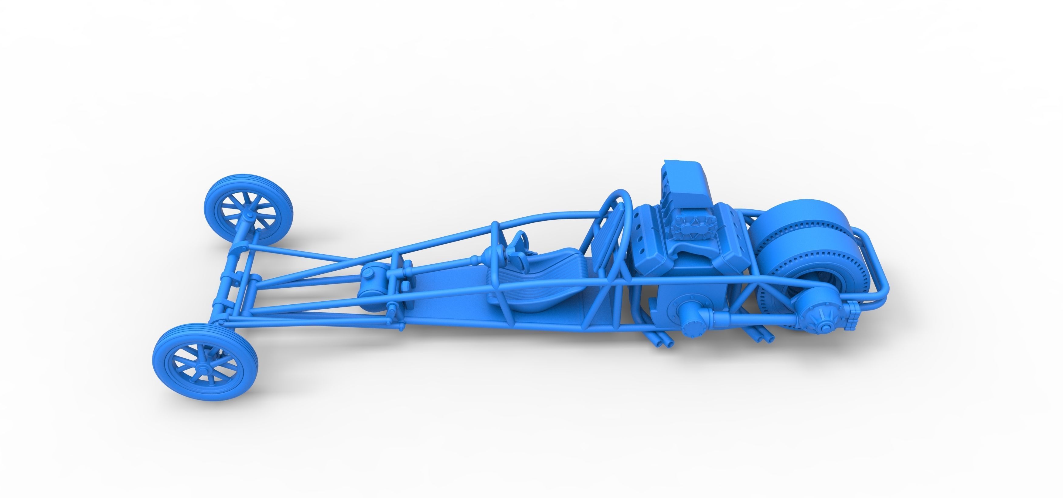 Rear engine old school dragster V2 Scale 1 to 25 3D print model_35