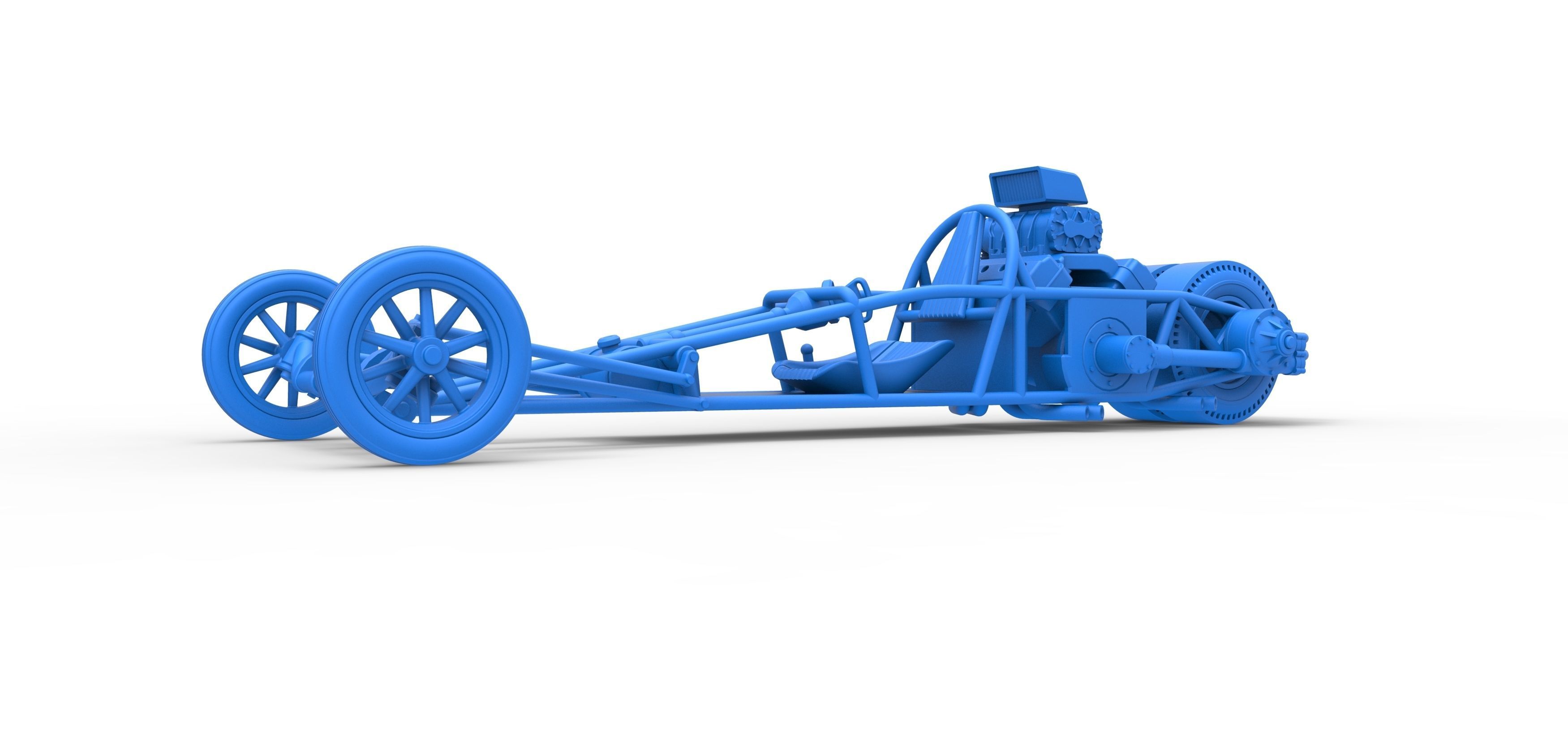 Rear engine old school dragster V2 Scale 1 to 25 3D print model_27