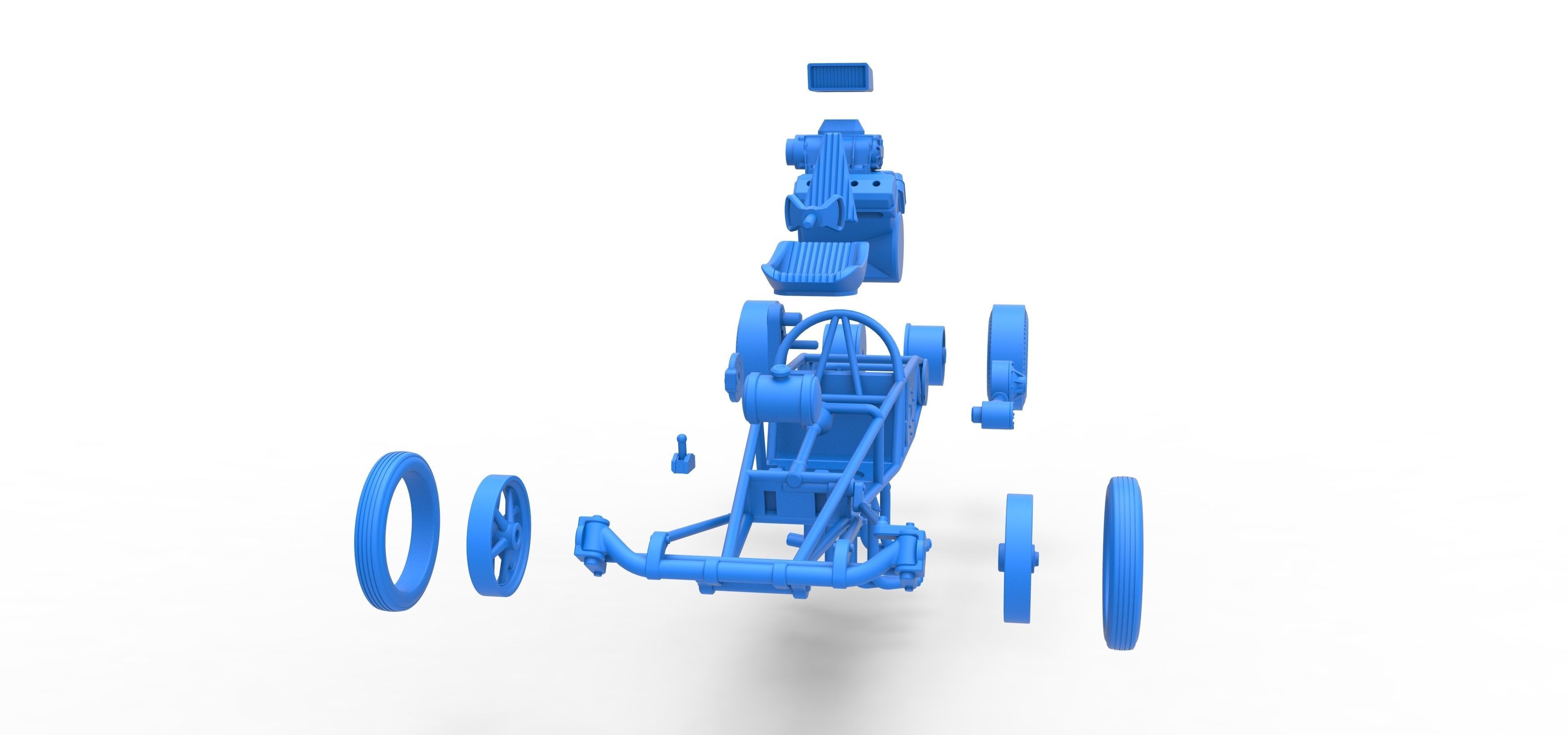 Rear engine old school dragster V2 Scale 1 to 25 3D print model_54