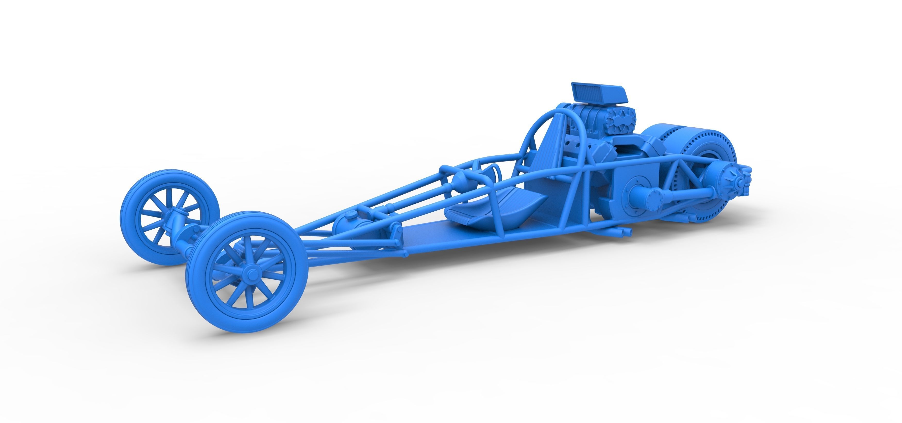 Rear engine old school dragster V2 Scale 1 to 25 3D print model_26
