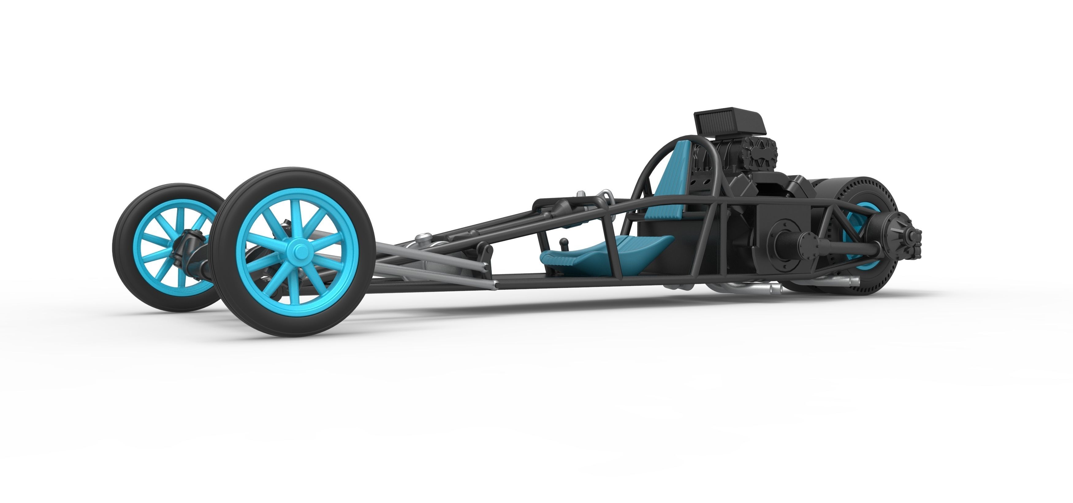 Rear engine old school dragster V2 Scale 1 to 25 3D print model_2