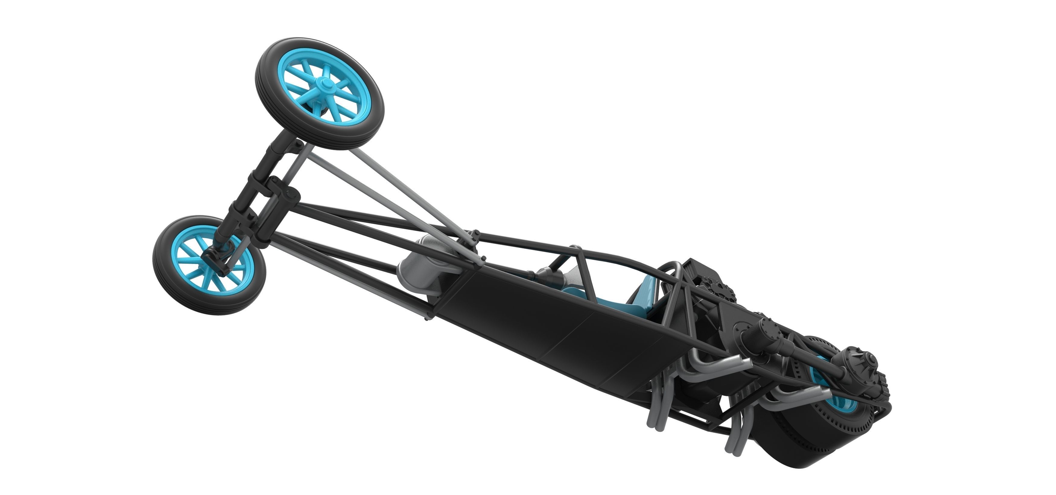 Rear engine old school dragster V2 Scale 1 to 25 3D print model_3