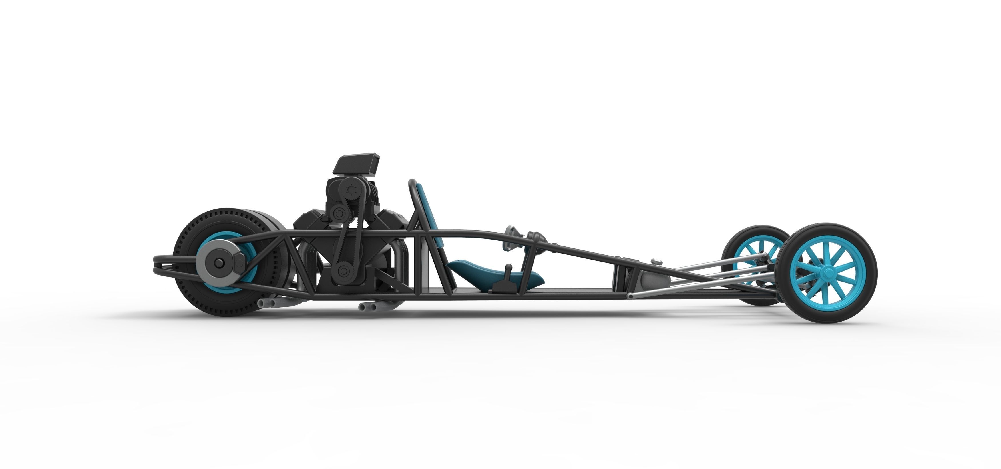 Rear engine old school dragster V2 Scale 1 to 25 3D print model_20