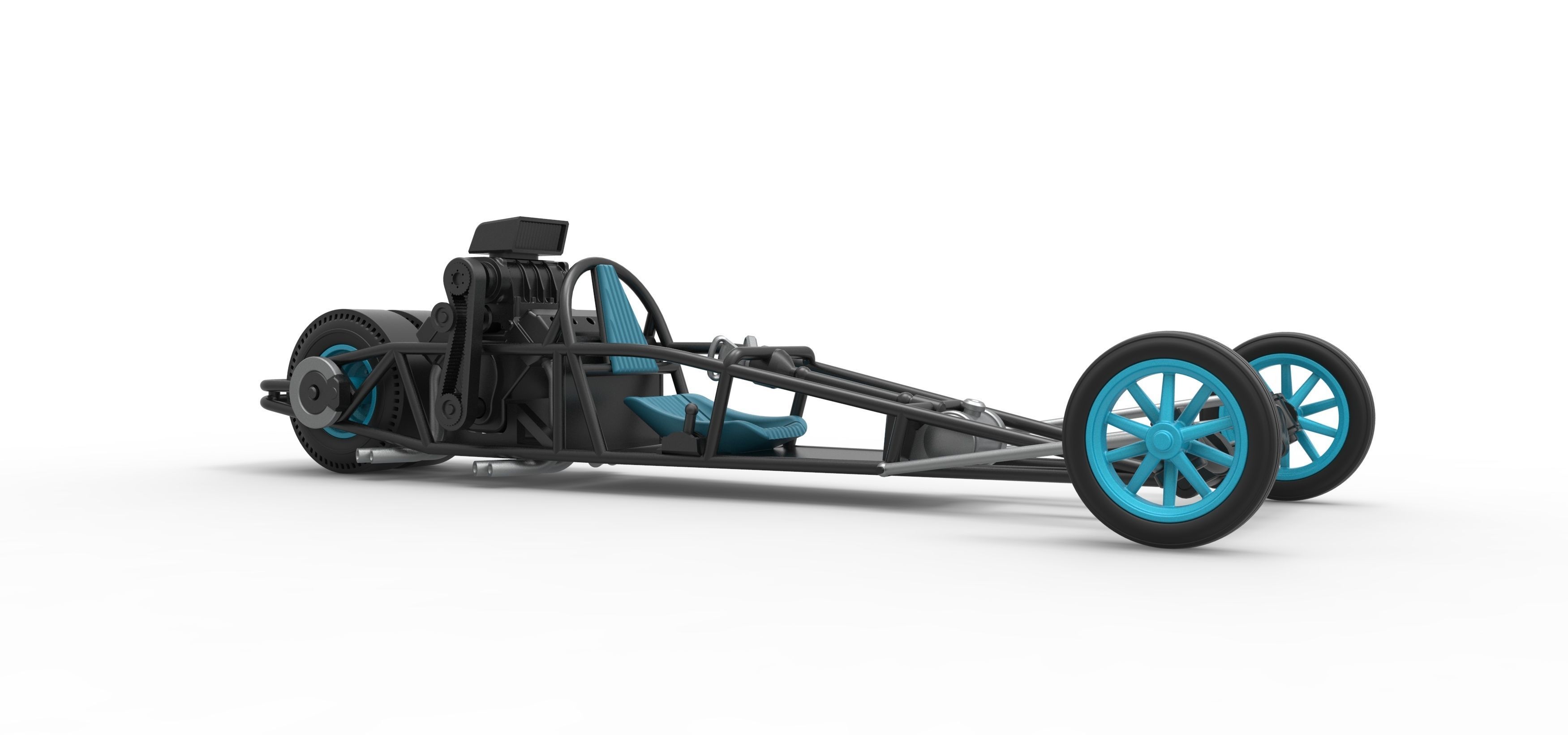 Rear engine old school dragster V2 Scale 1 to 25 3D print model_23