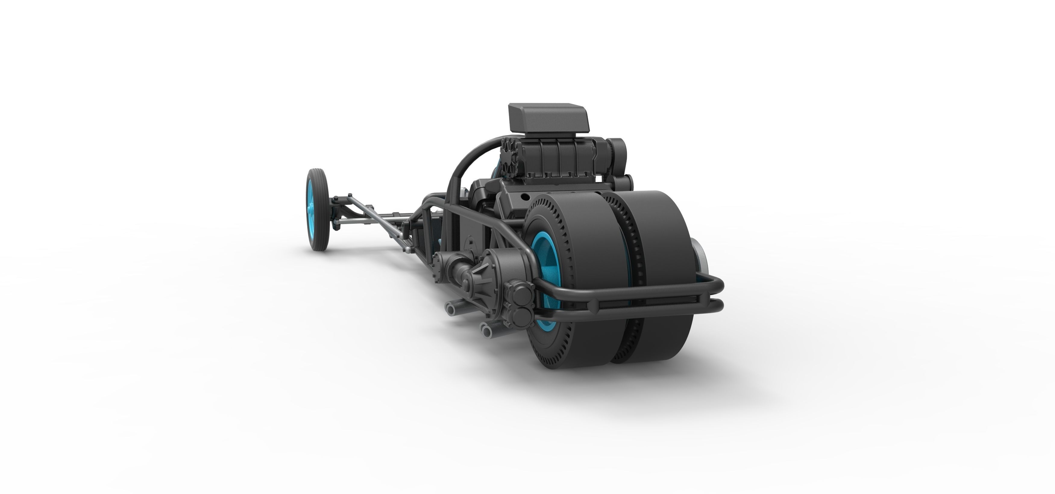 Rear engine old school dragster V2 Scale 1 to 25 3D print model_14