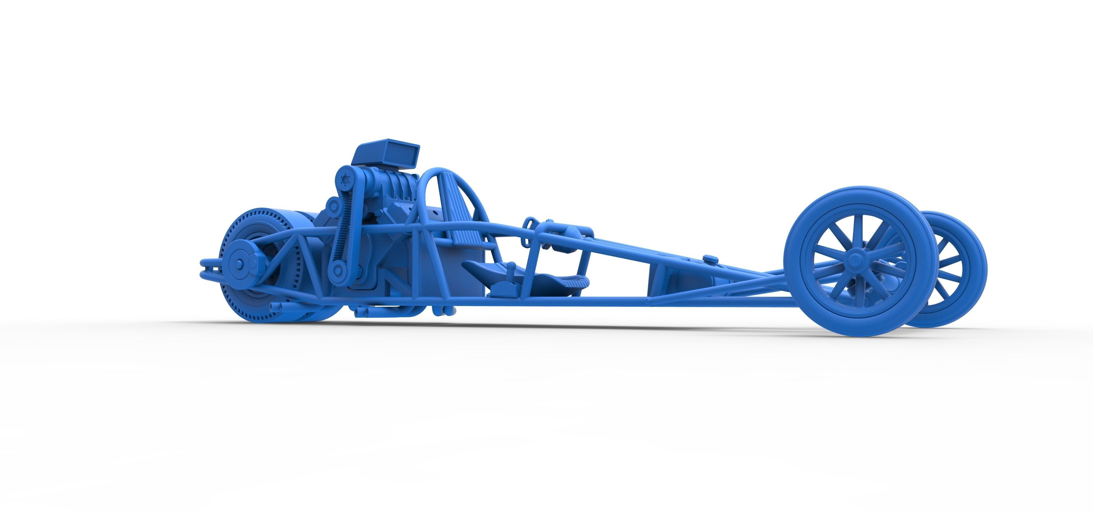 Rear engine old school dragster V2 Scale 1 to 25 3D print model_48