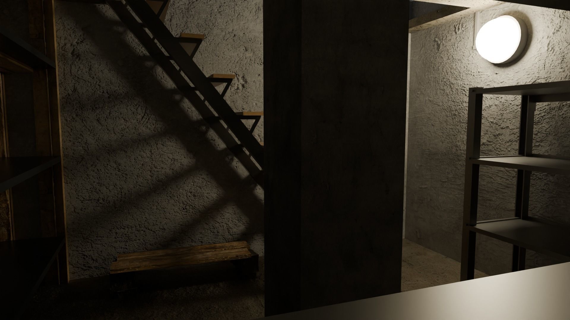 Cellar Basement Storage Room - Game Ready Low-poly 3D model_3