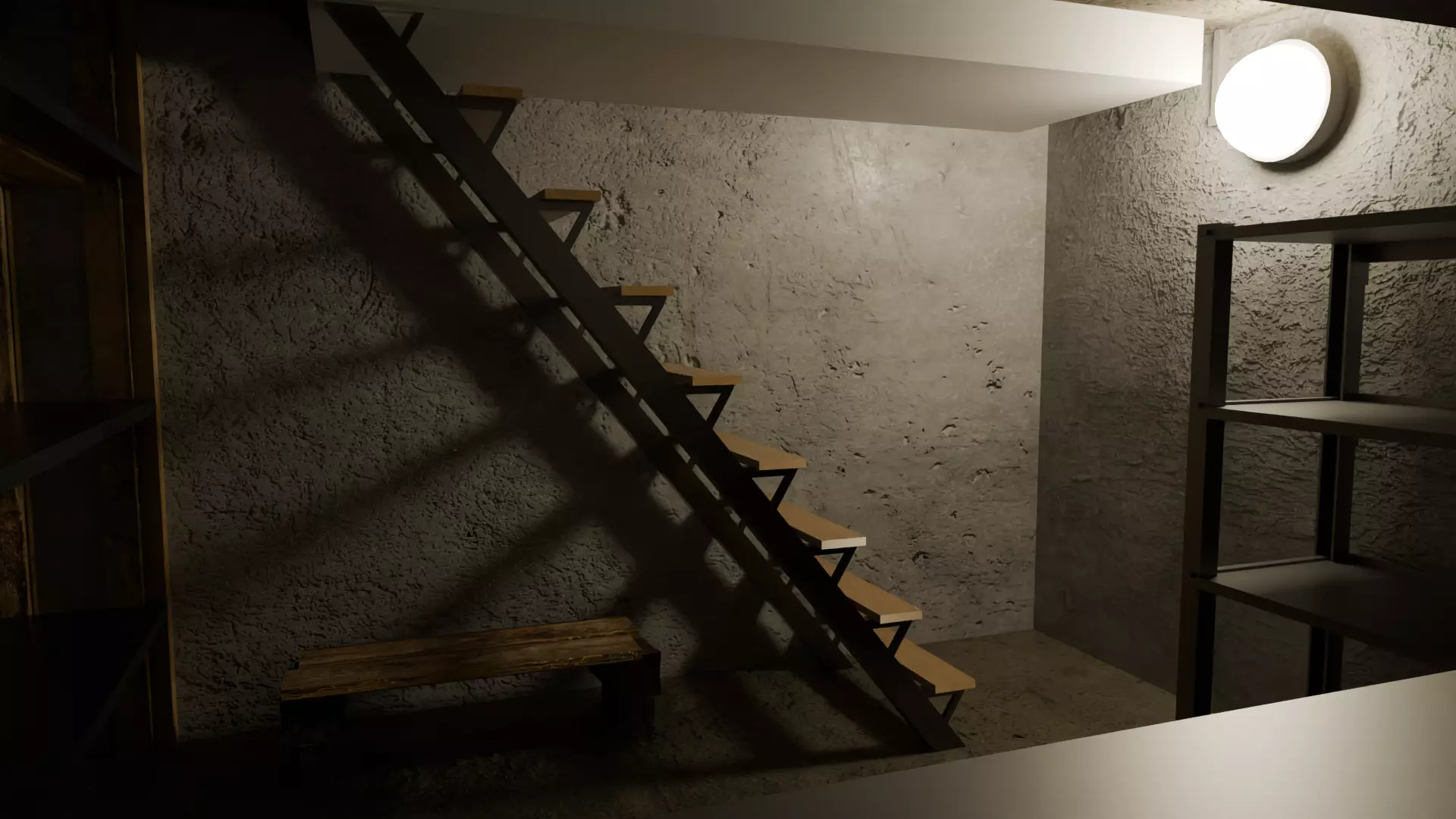 Cellar Basement Storage Room - Game Ready Low-poly 3D model_0