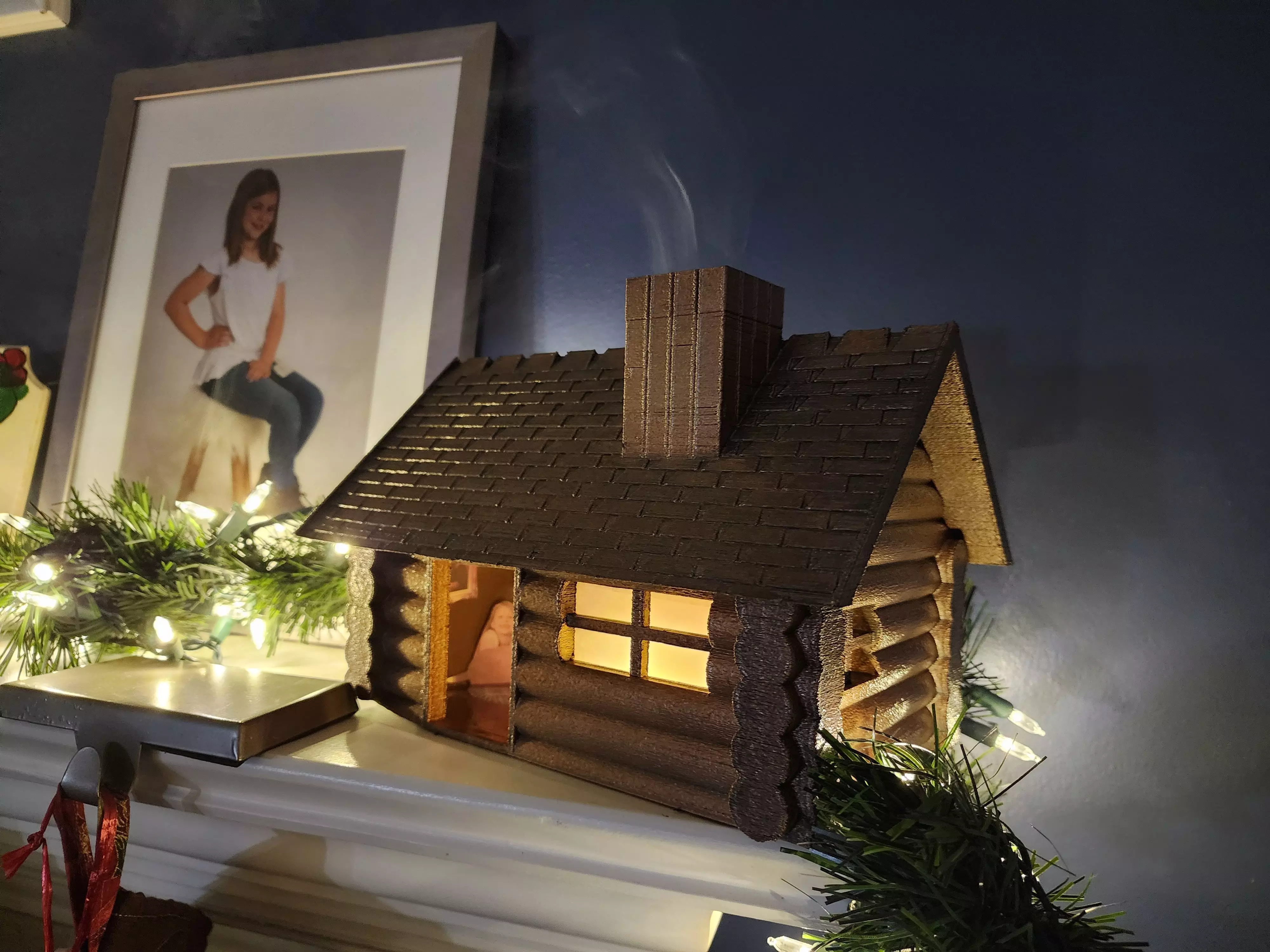 Log Cabin Incense Holder  3D print model_0