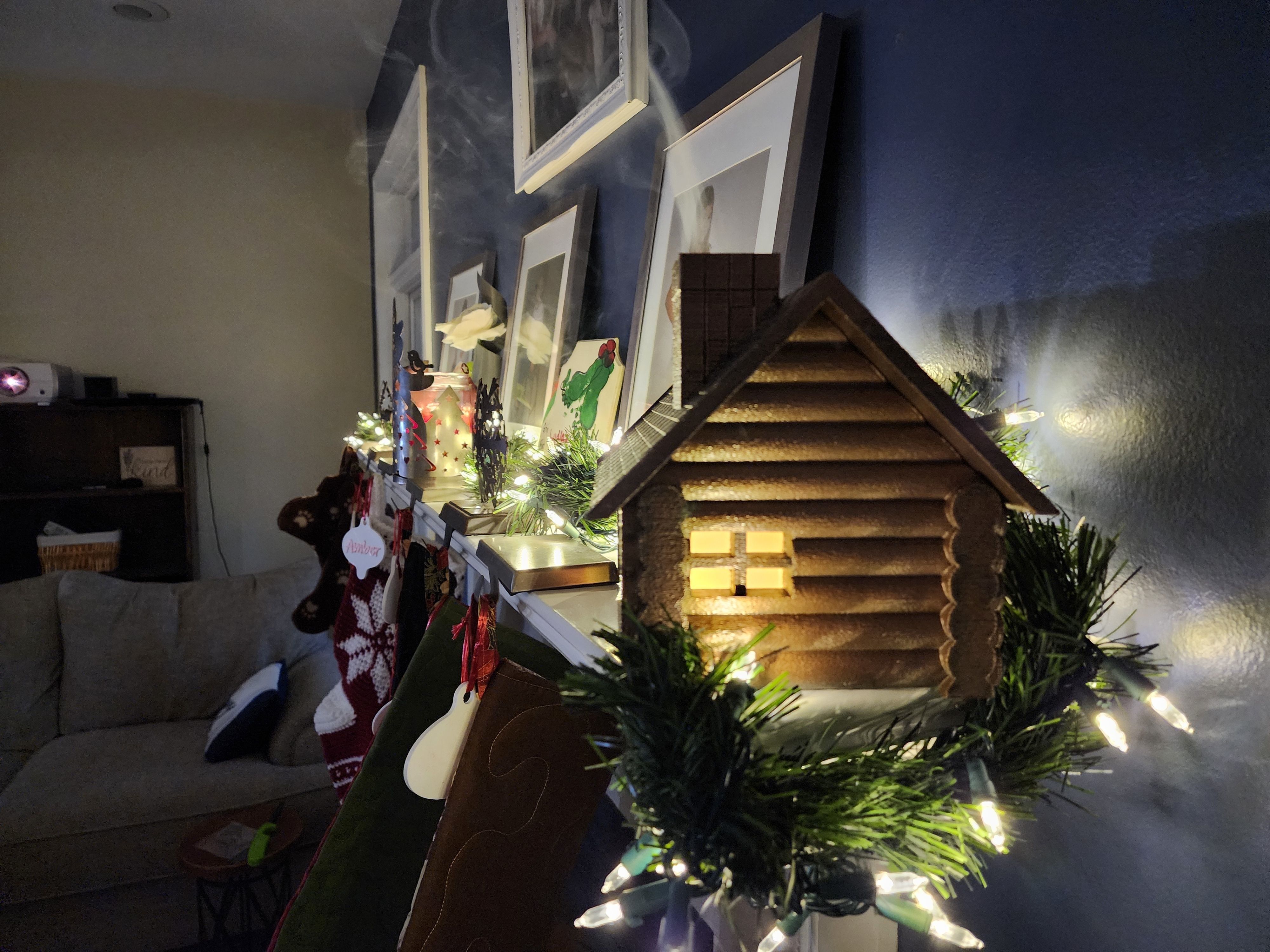 Log Cabin Incense Holder  3D print model_1