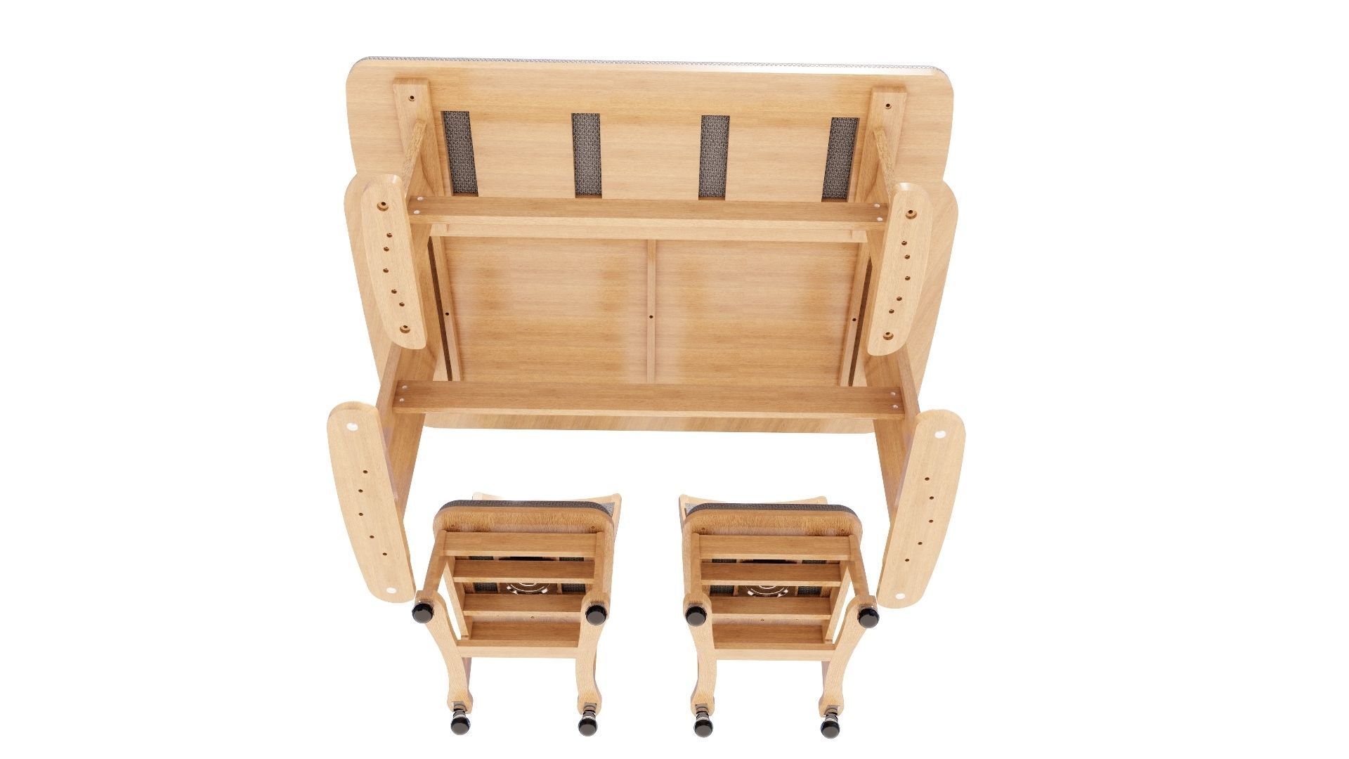 Dining set 4 seat 3D model_6