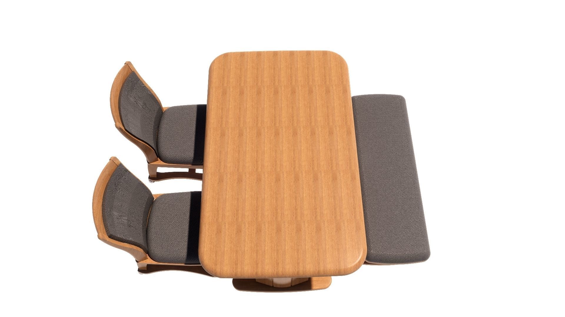 Dining set 4 seat 3D model_8