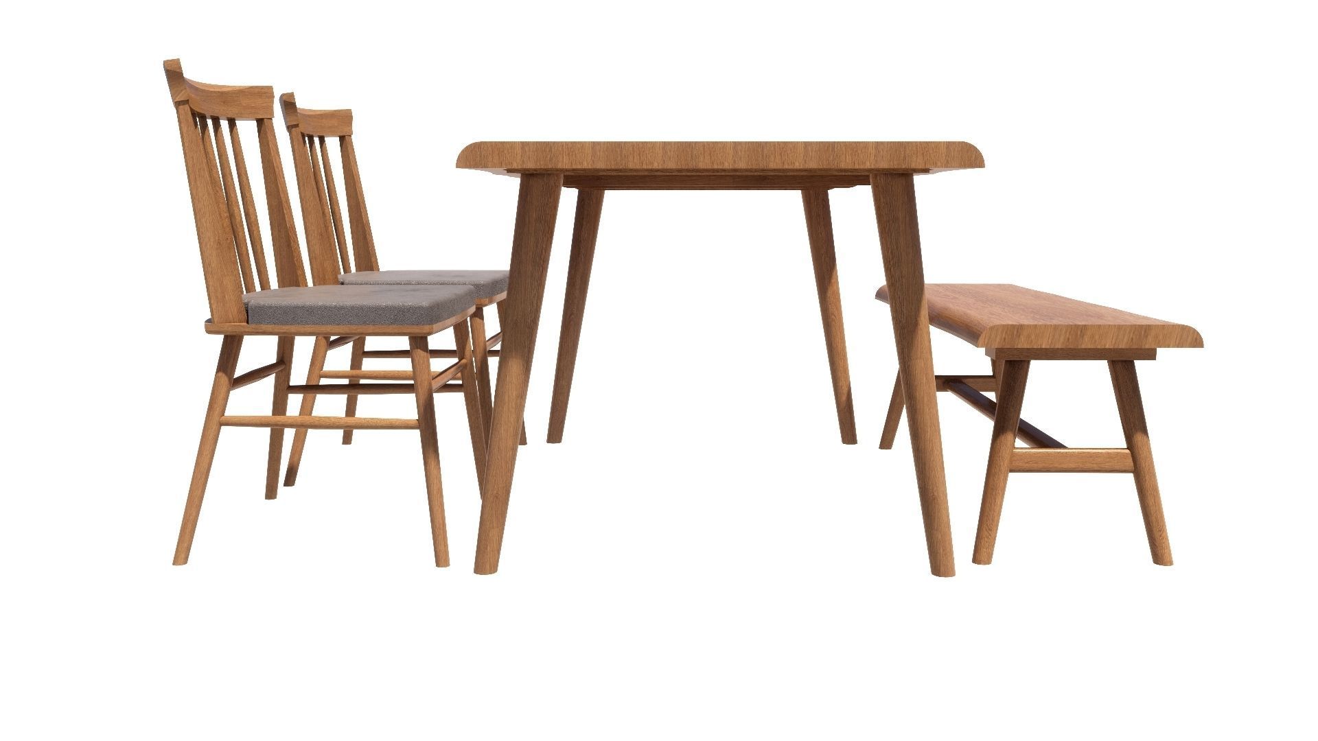 Dining set 4 seat 3D model_7