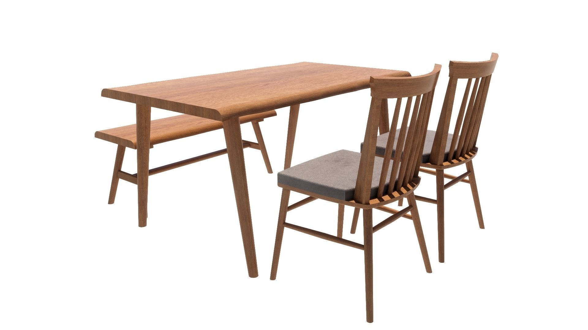 Dining set 4 seat 3D model_4