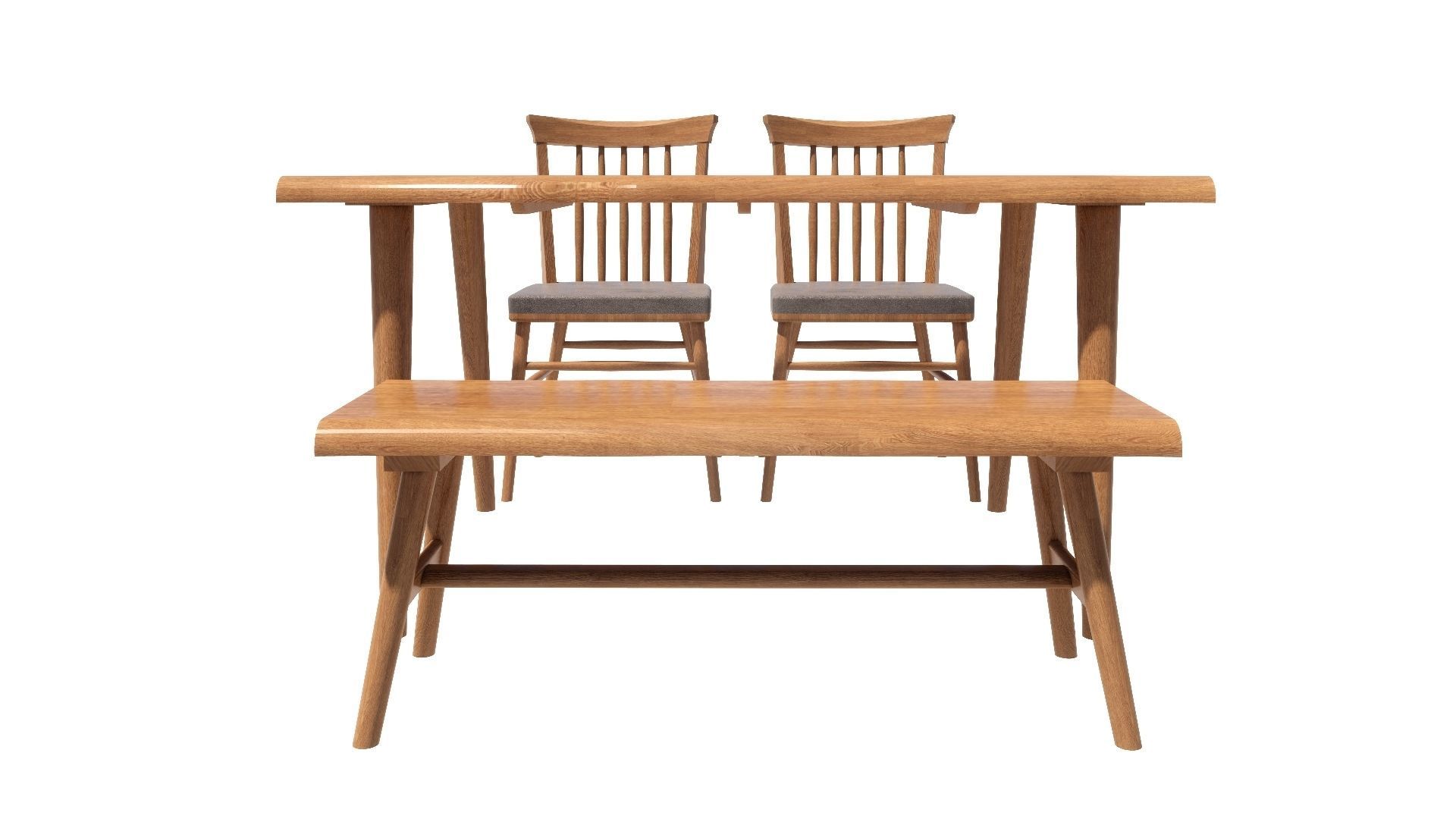 Dining set 4 seat 3D model_6