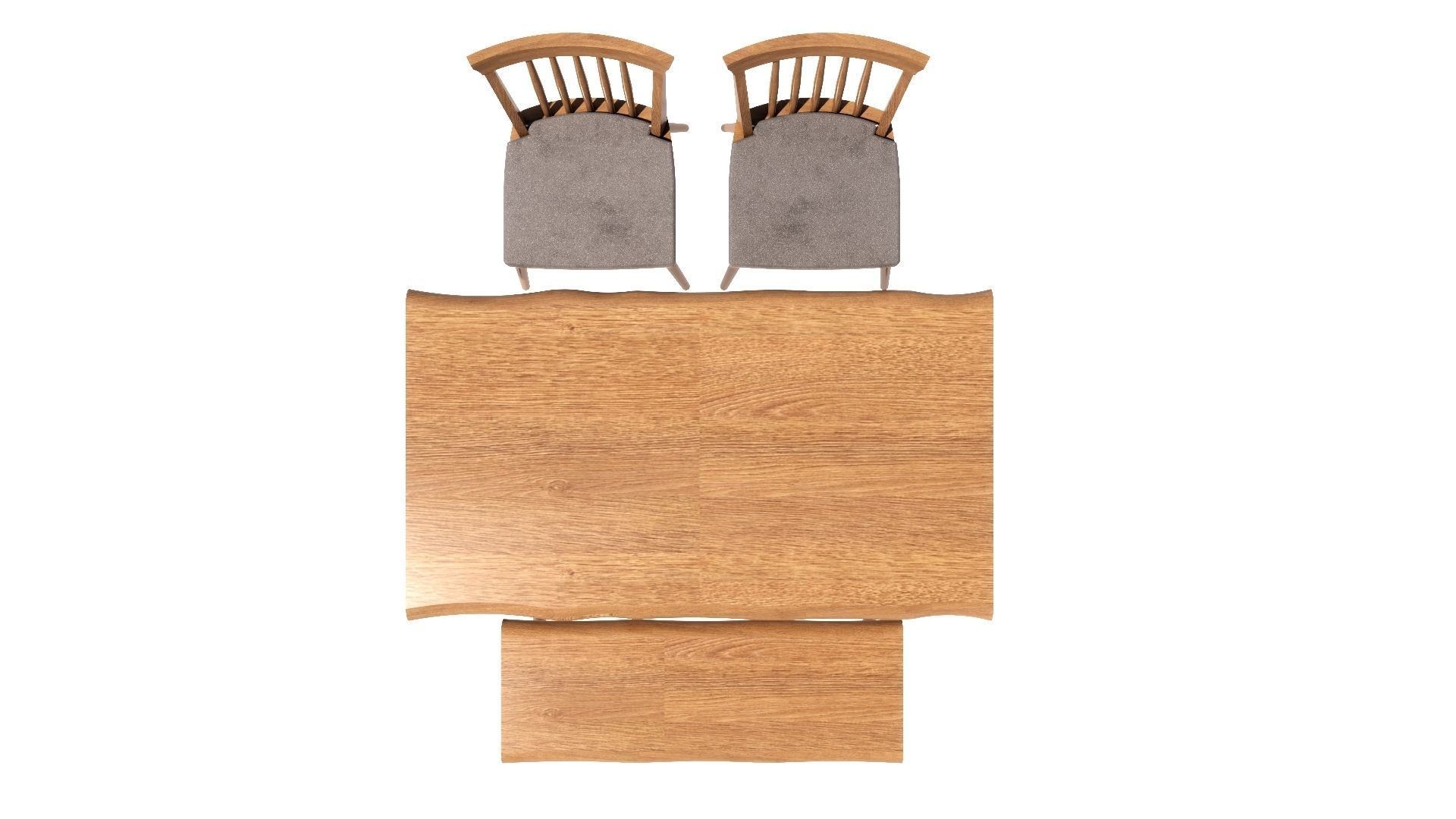 Dining set 4 seat 3D model_9