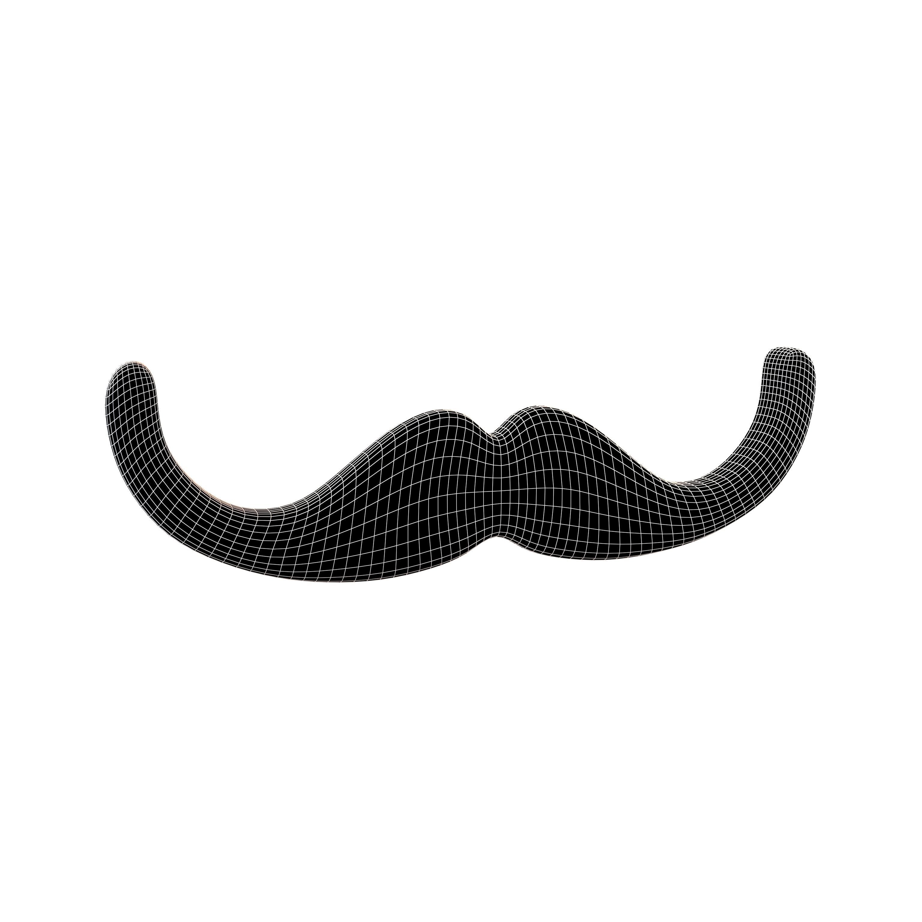 Mustache Symbol V1 001 Low-poly 3D model_6