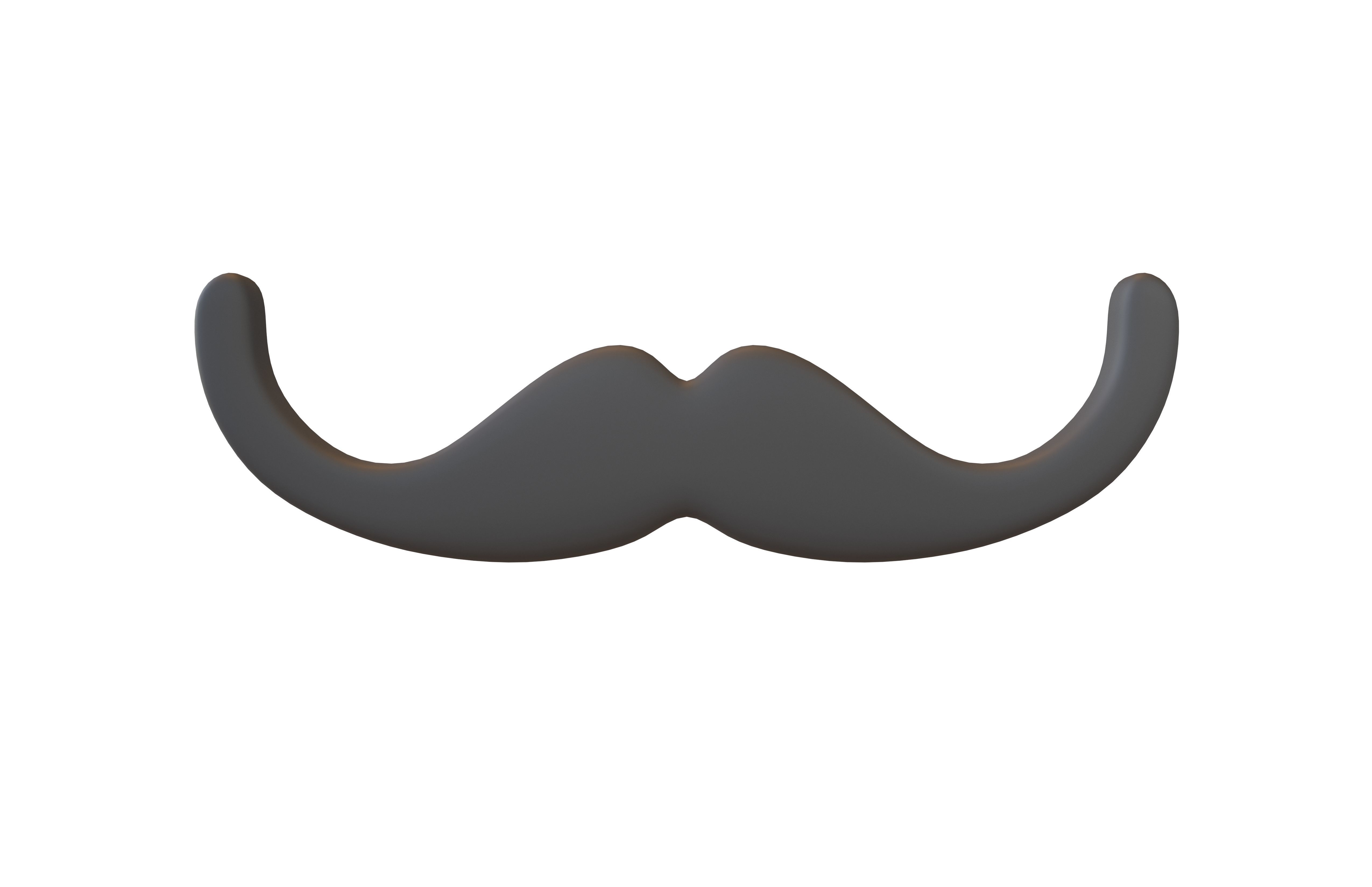 Mustache Symbol V1 001 Low-poly 3D model_1