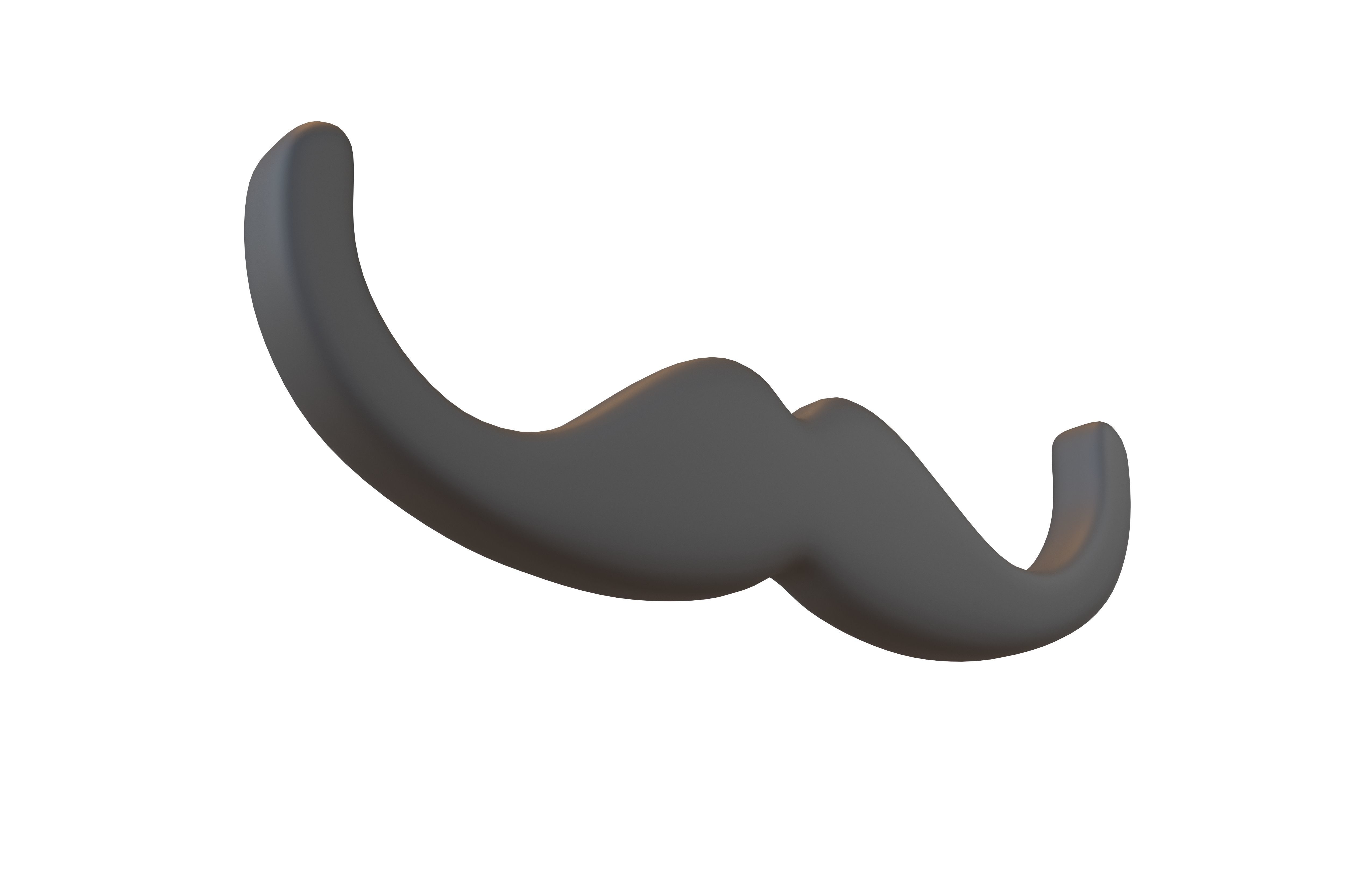 Mustache Symbol V1 001 Low-poly 3D model_3
