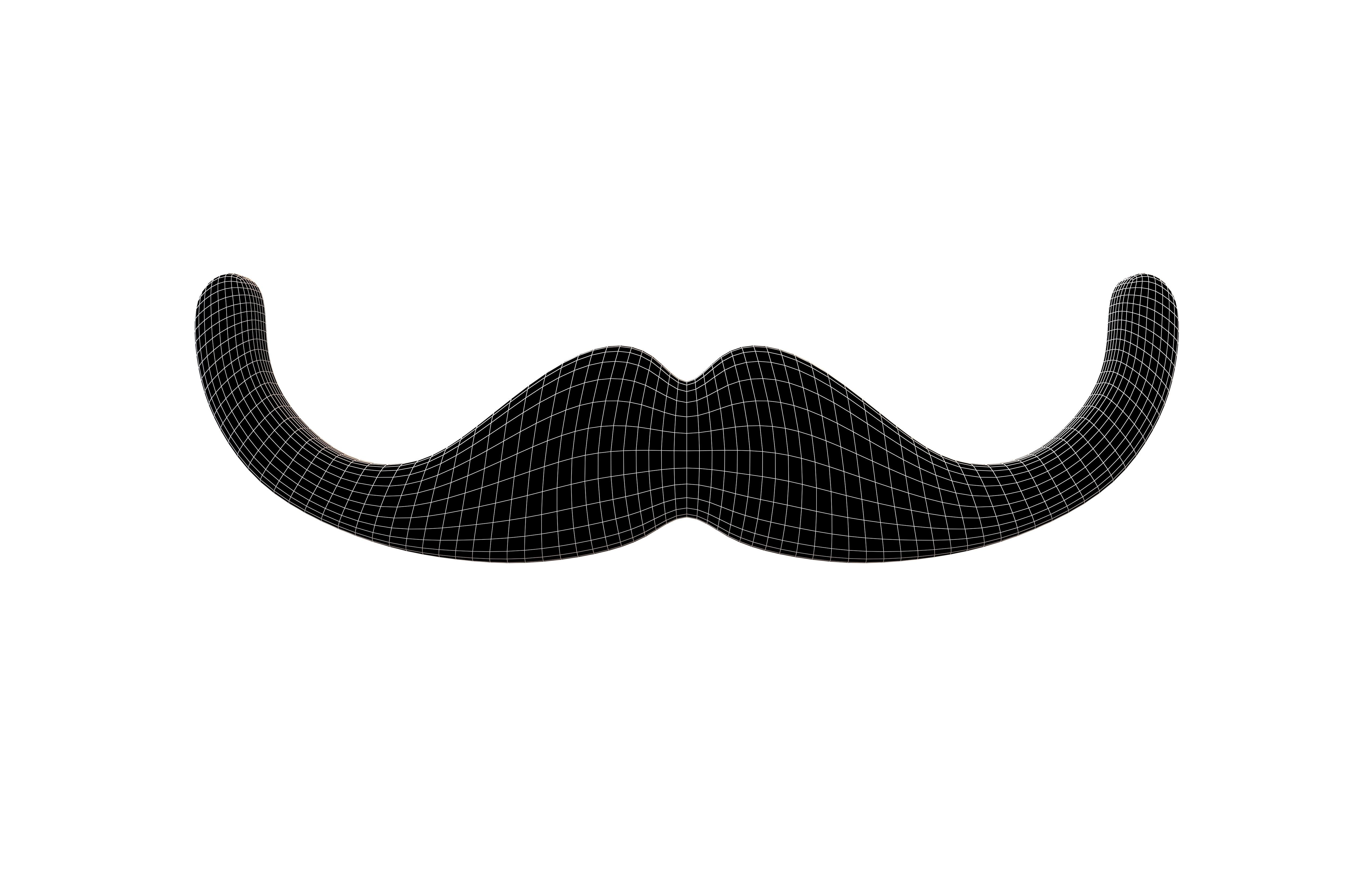 Mustache Symbol V1 001 Low-poly 3D model_7