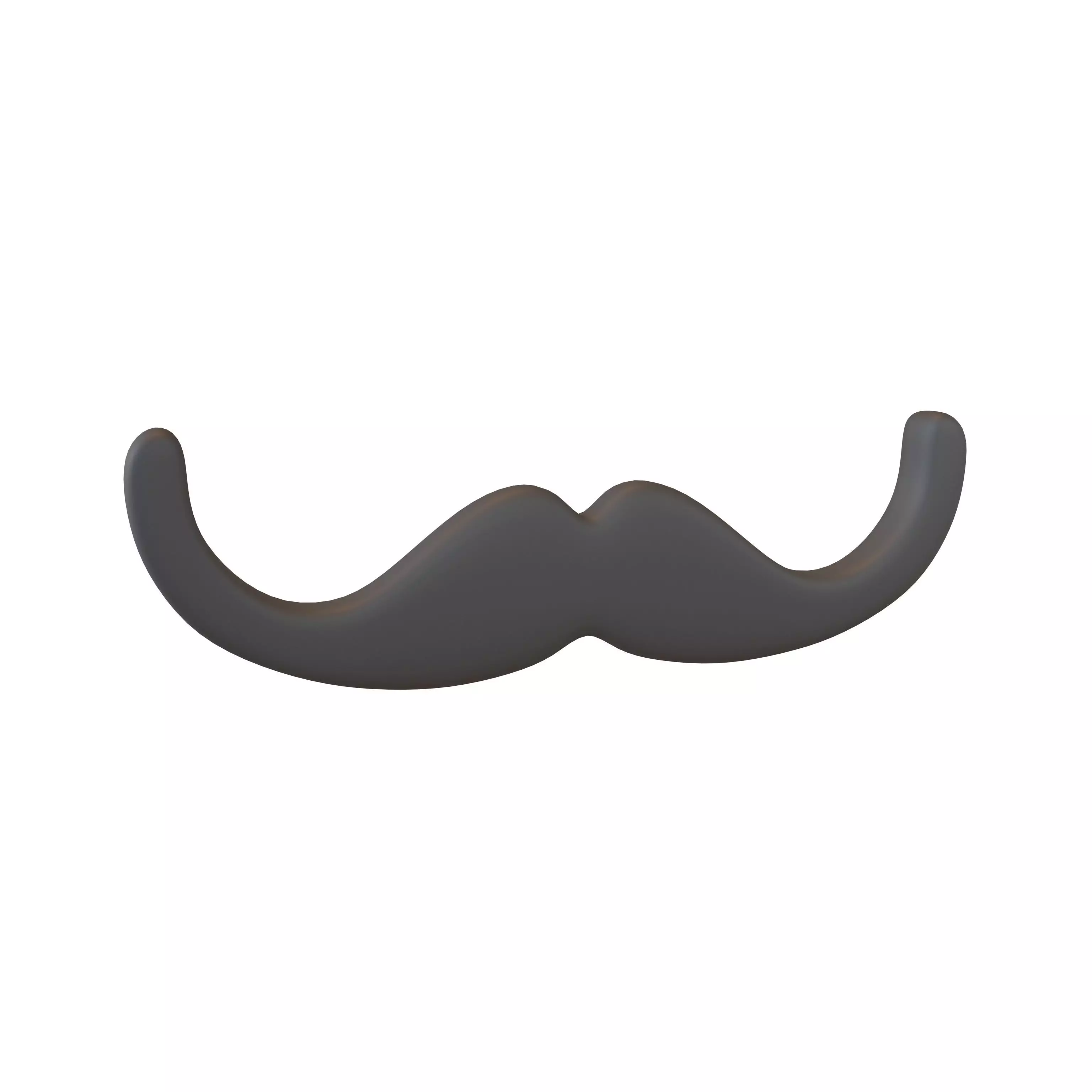 Mustache Symbol V1 001 Low-poly 3D model_0