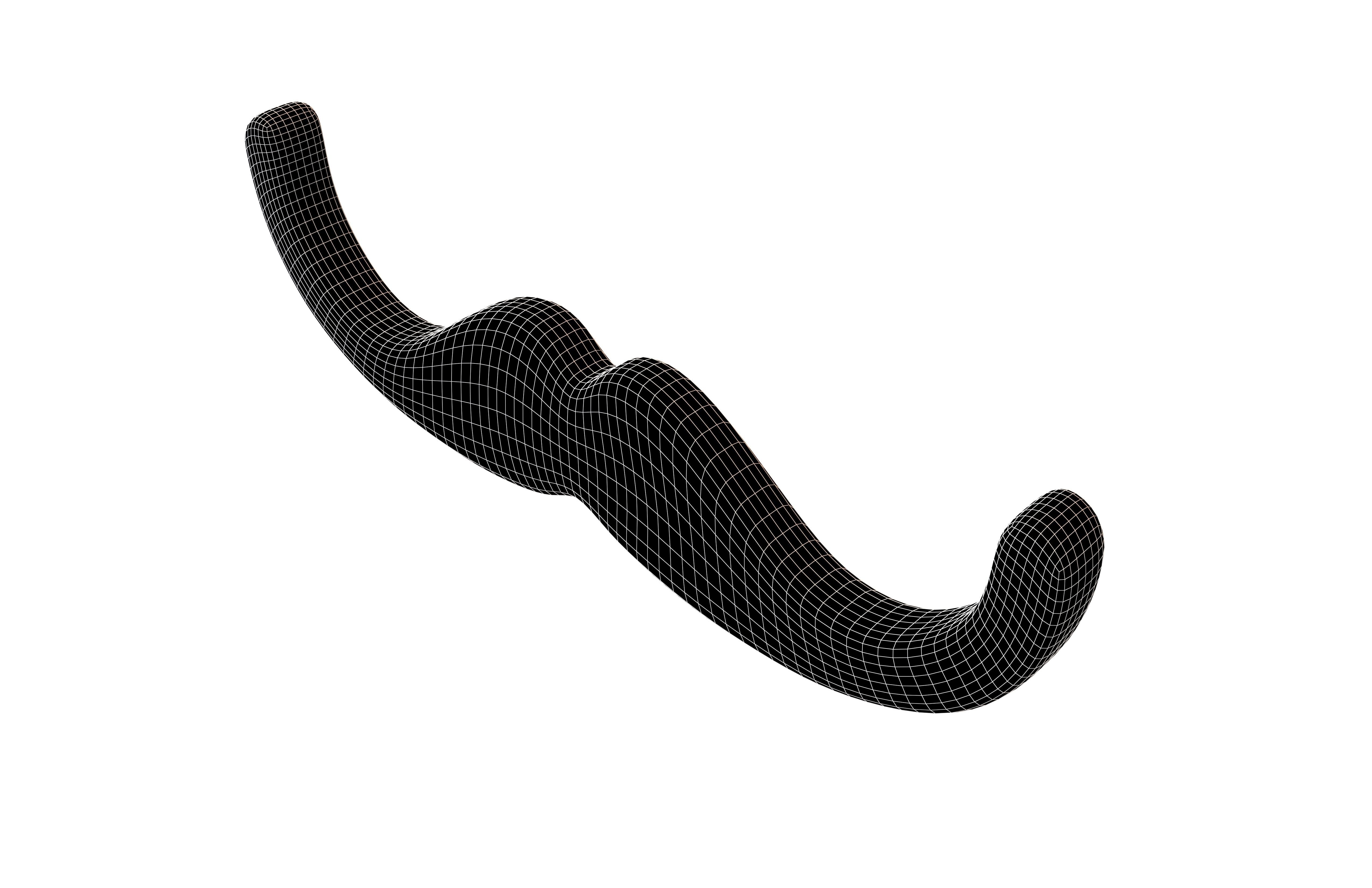 Mustache Symbol V1 002 Low-poly 3D model_4