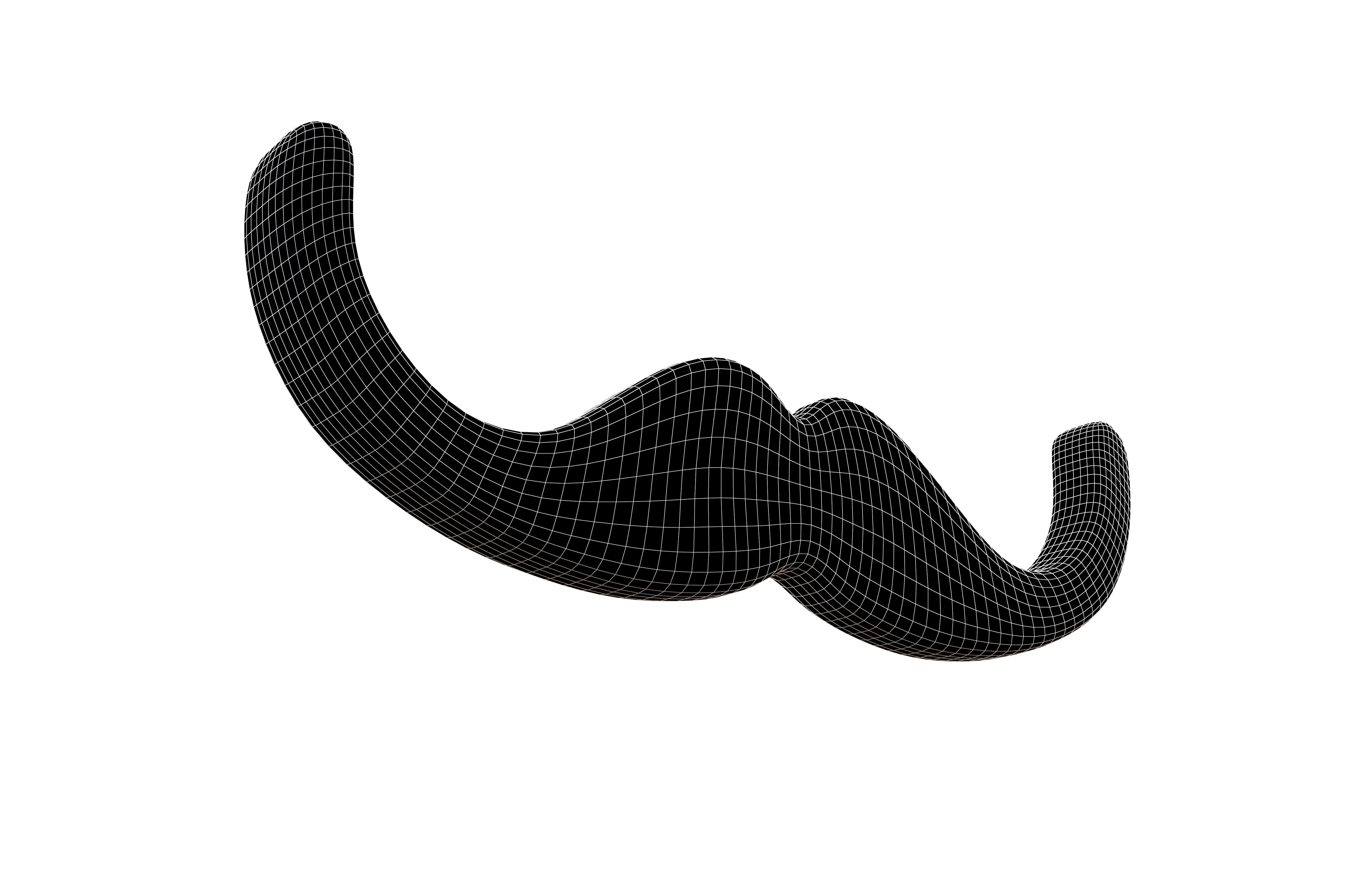 Mustache Symbol V1 002 Low-poly 3D model_5