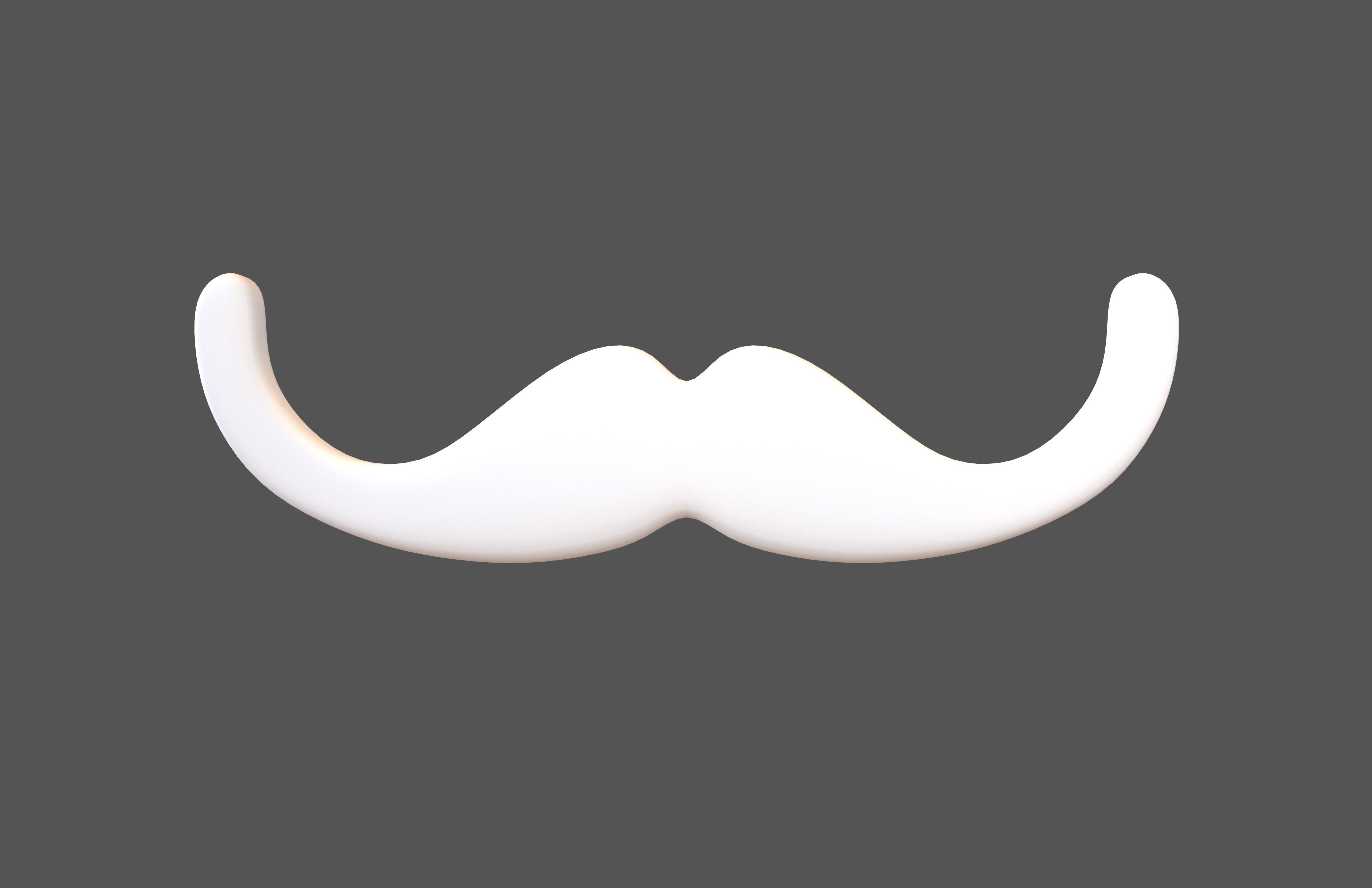 Mustache Symbol V1 002 Low-poly 3D model_1