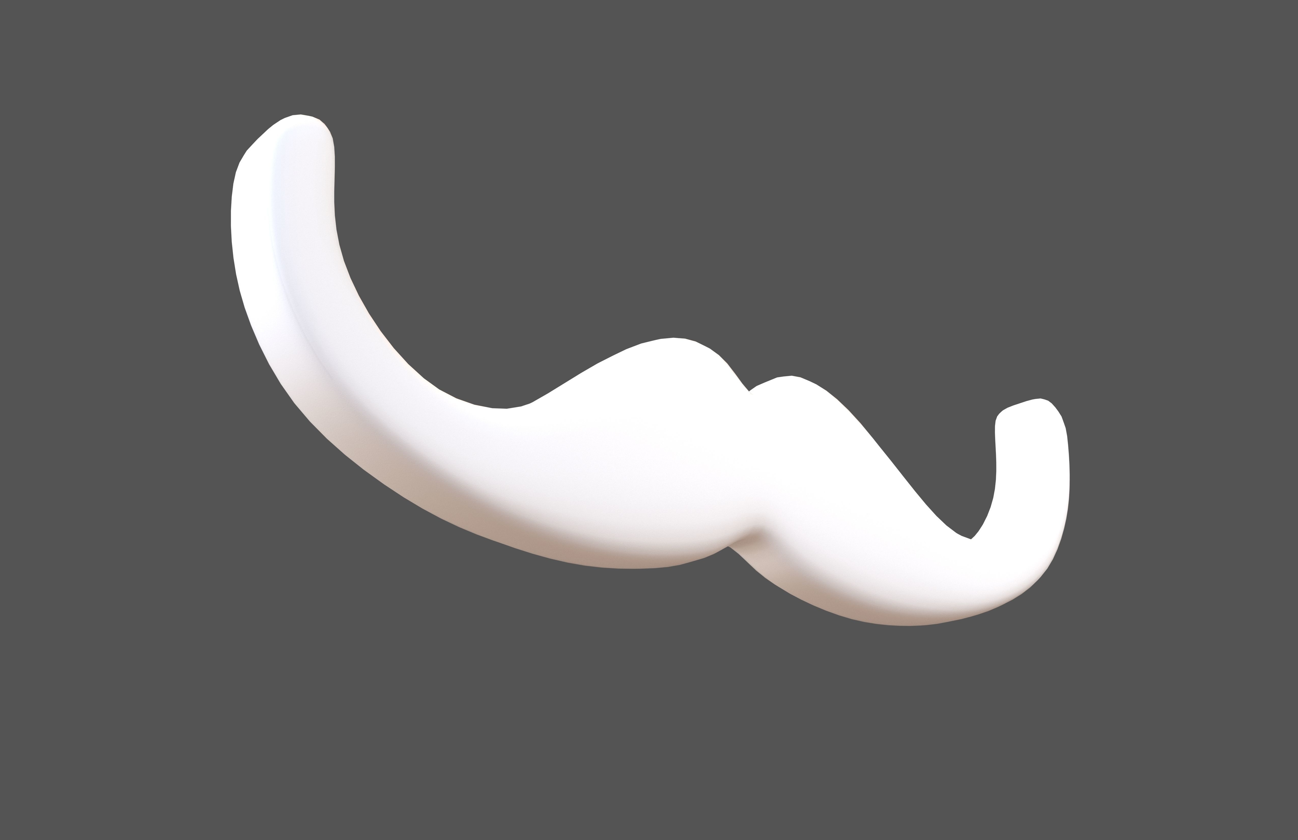 Mustache Symbol V1 002 Low-poly 3D model_3