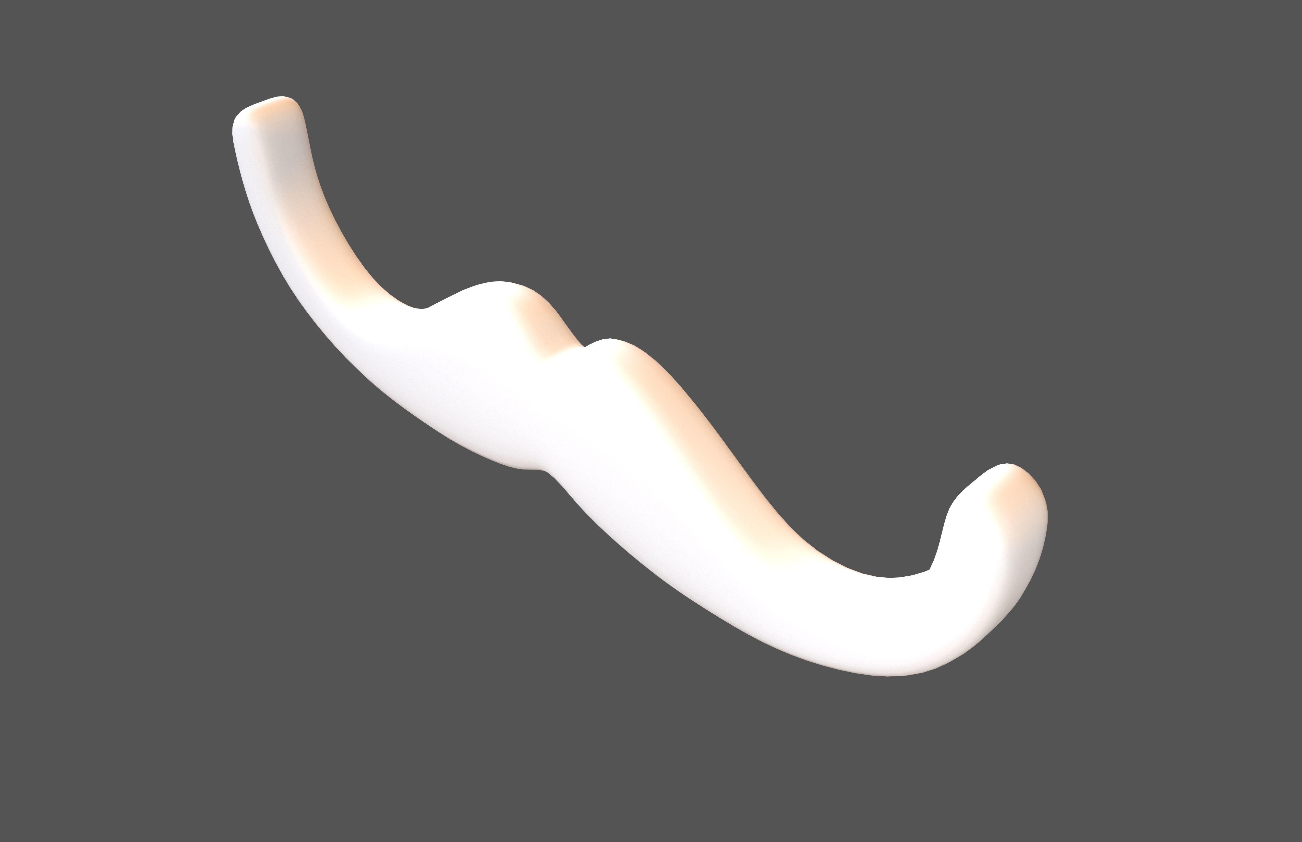 Mustache Symbol V1 002 Low-poly 3D model_2