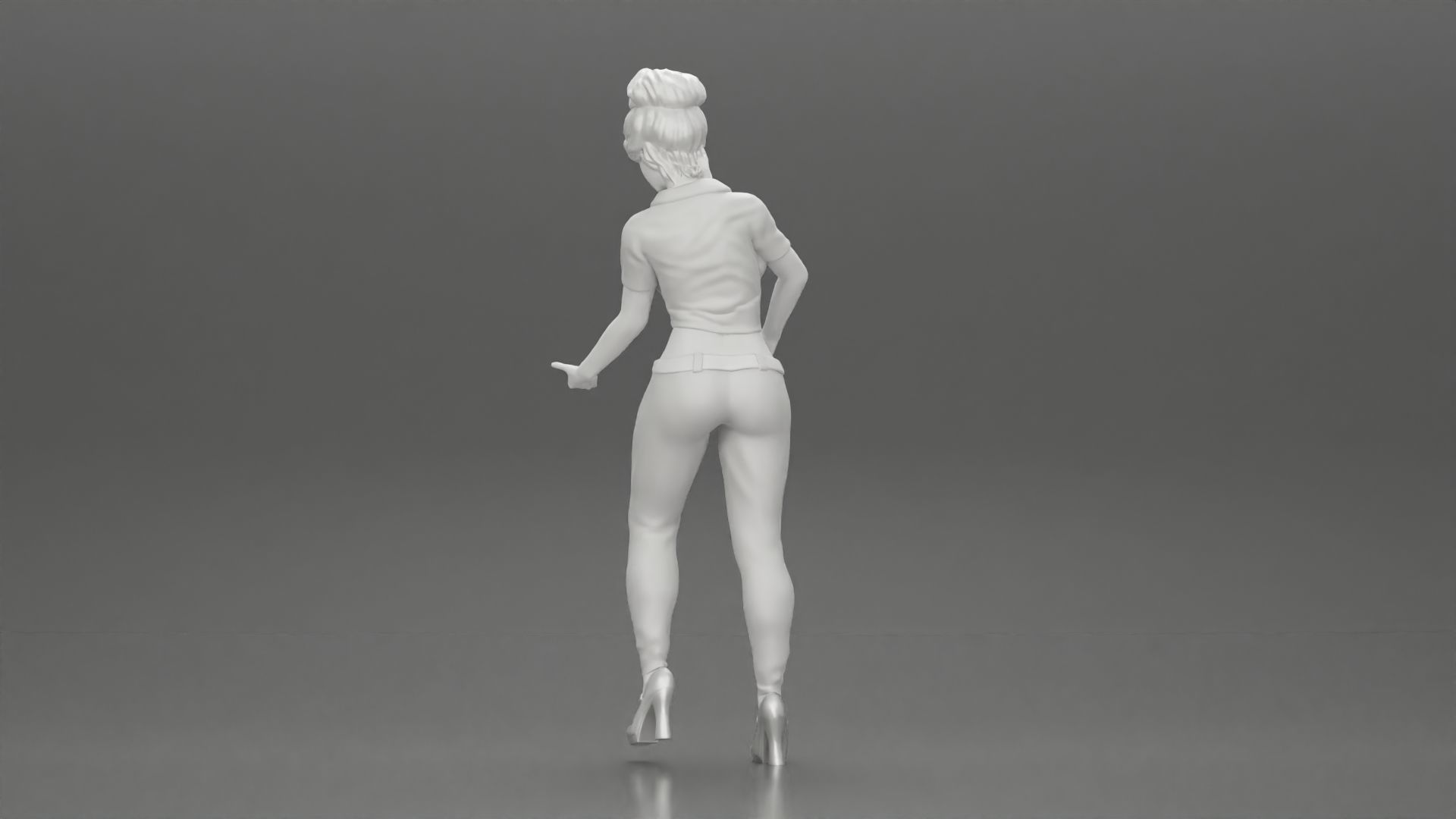 woman with short hair standing playing acoustic guitar on stage 3D print model_21