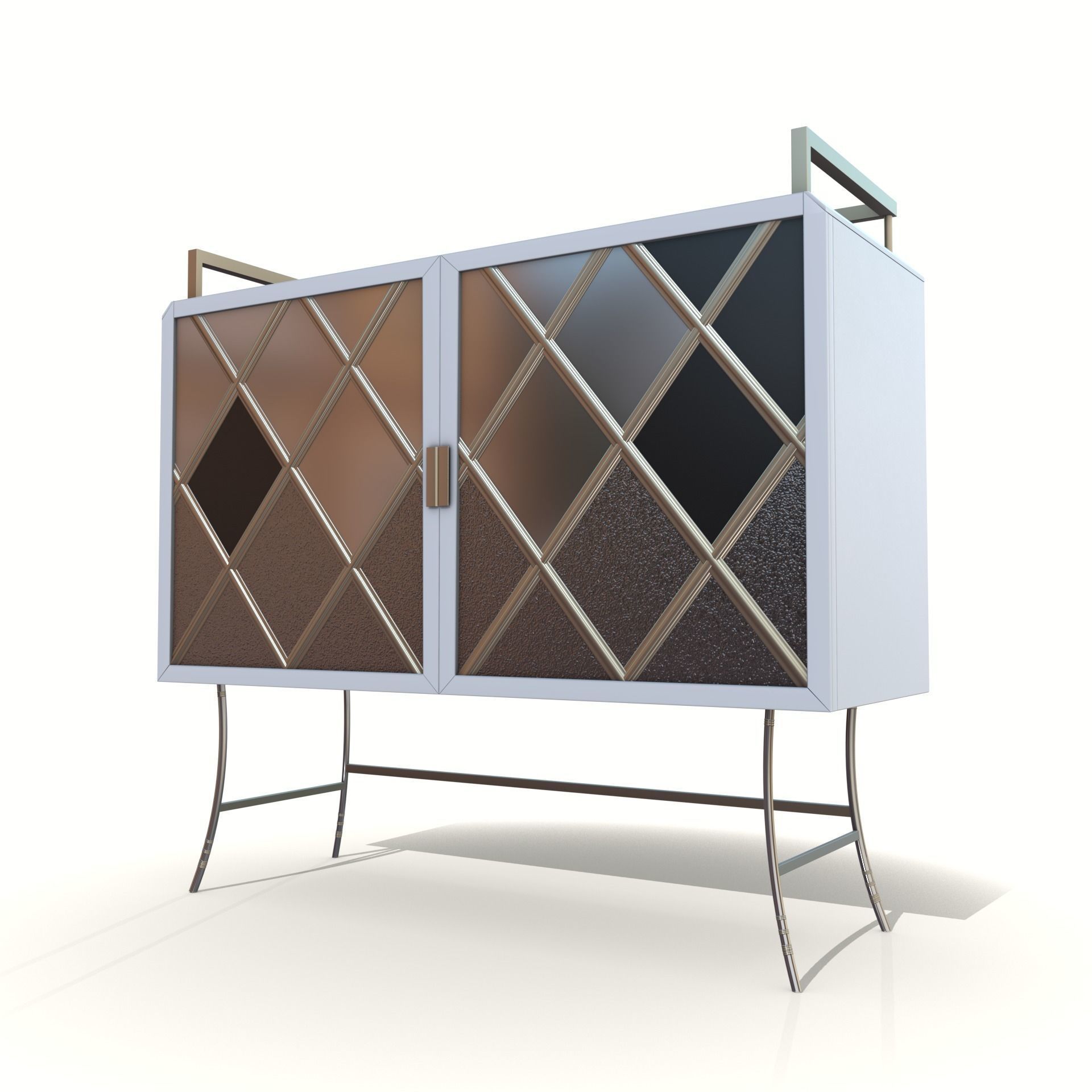 bar cabinet Low-poly 3D model_1